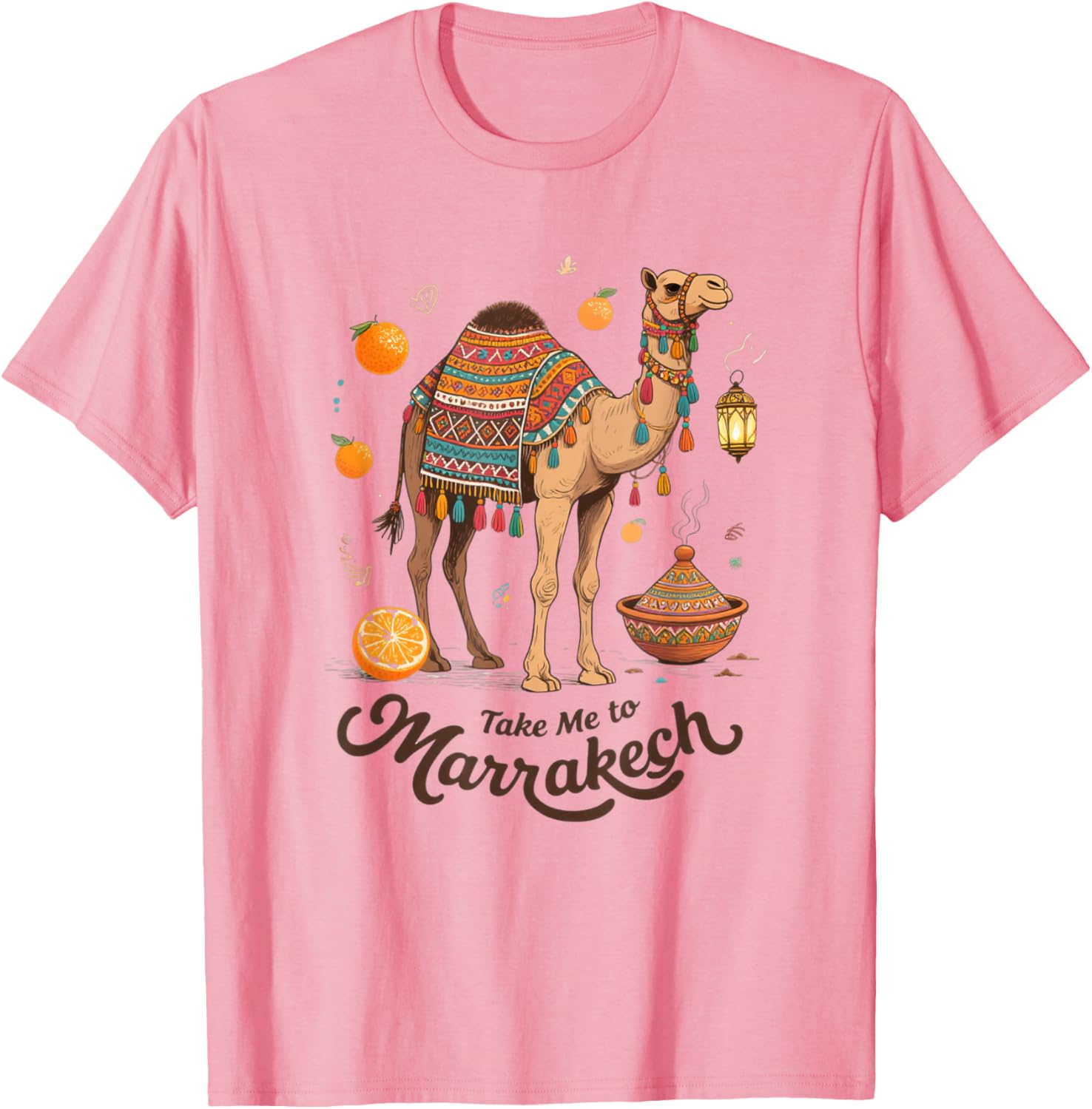 Moroccan Camel Art T-Shirt for Marrakech Vacation Souvenir Gift - 5
