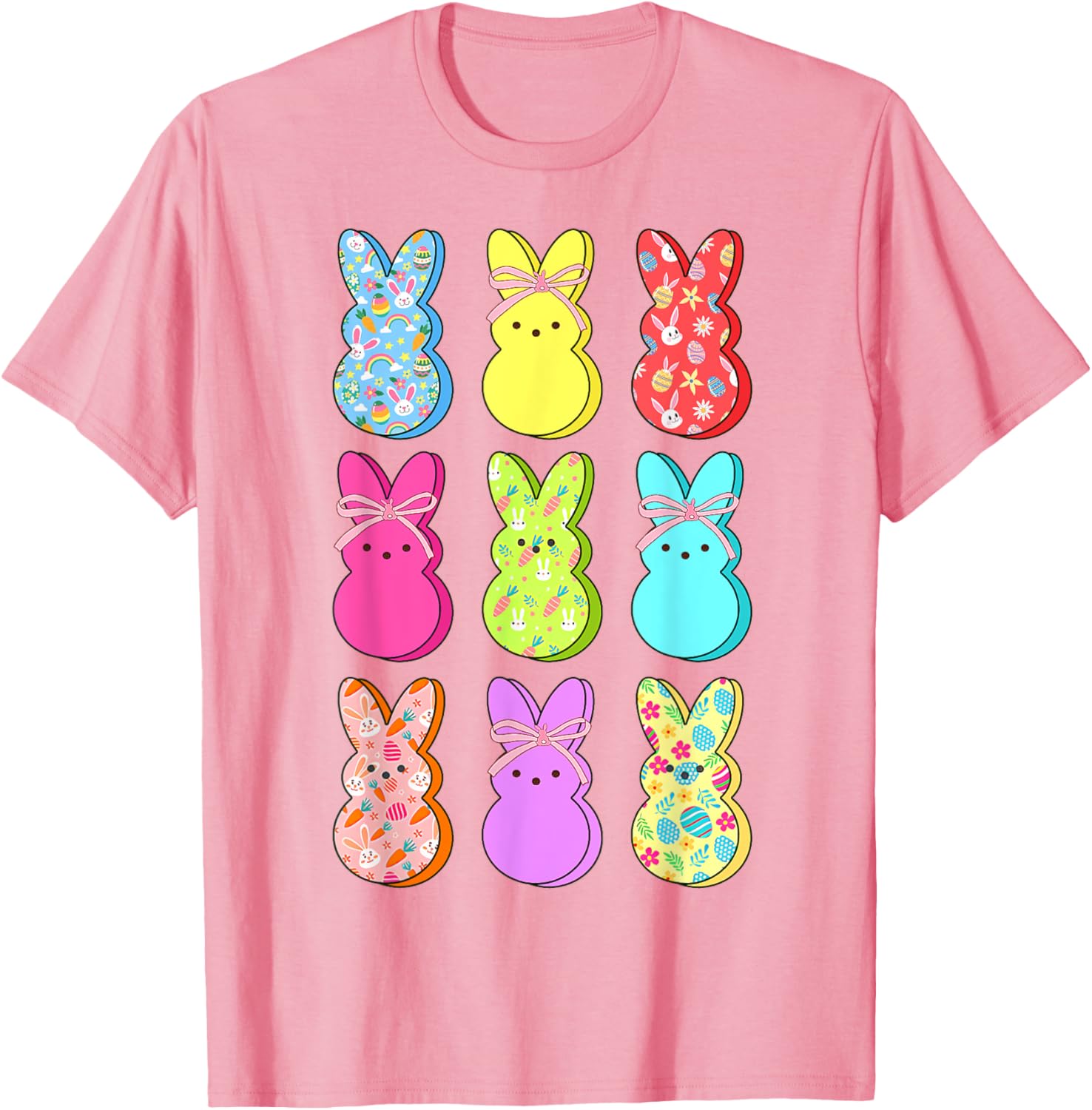 Easter Bunny Floral Bow T-Shirt for Rabbit Lovers - Perfect for Girls and Women - 17