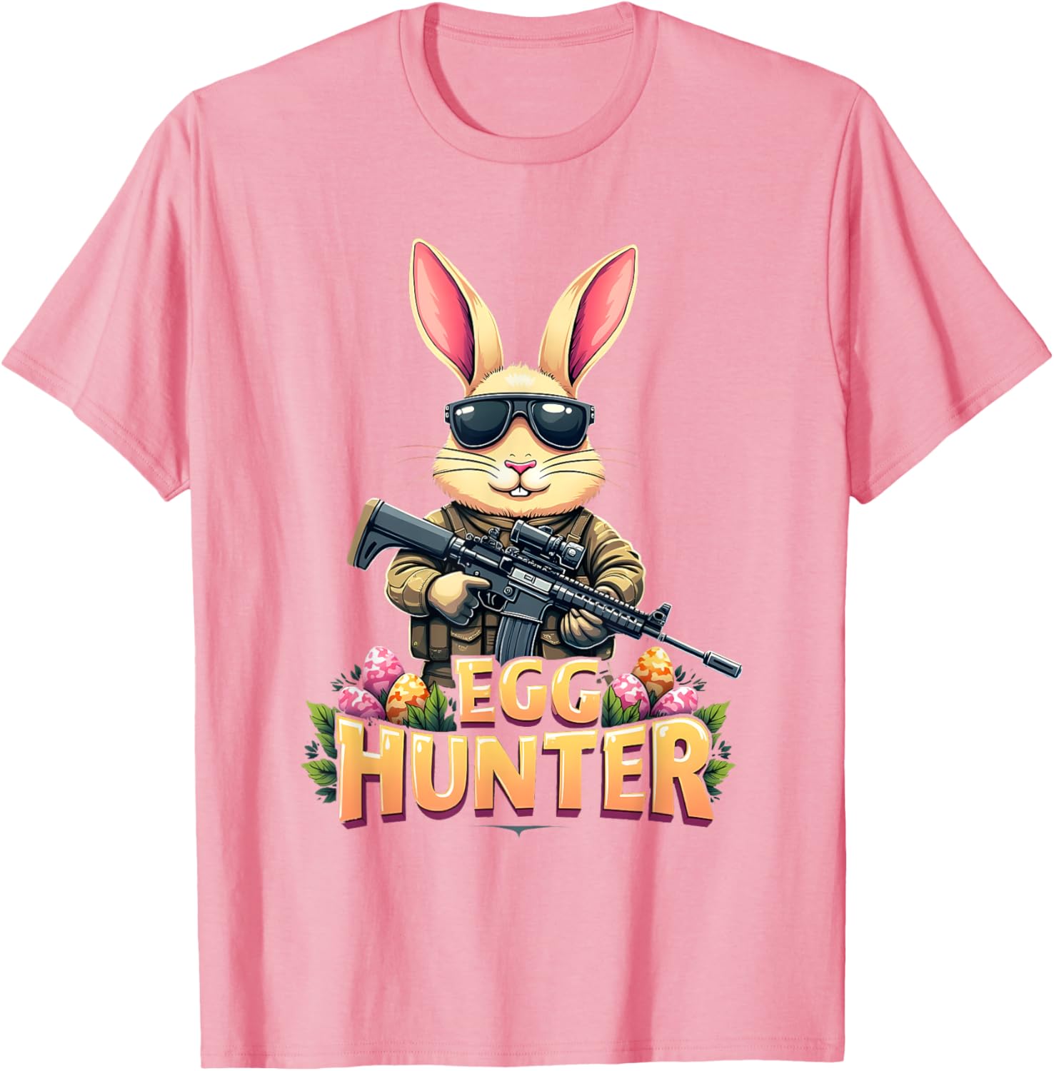 Cute Easter Egg Hunter Boys T-Shirt Featuring Deer Bunny Design - 20