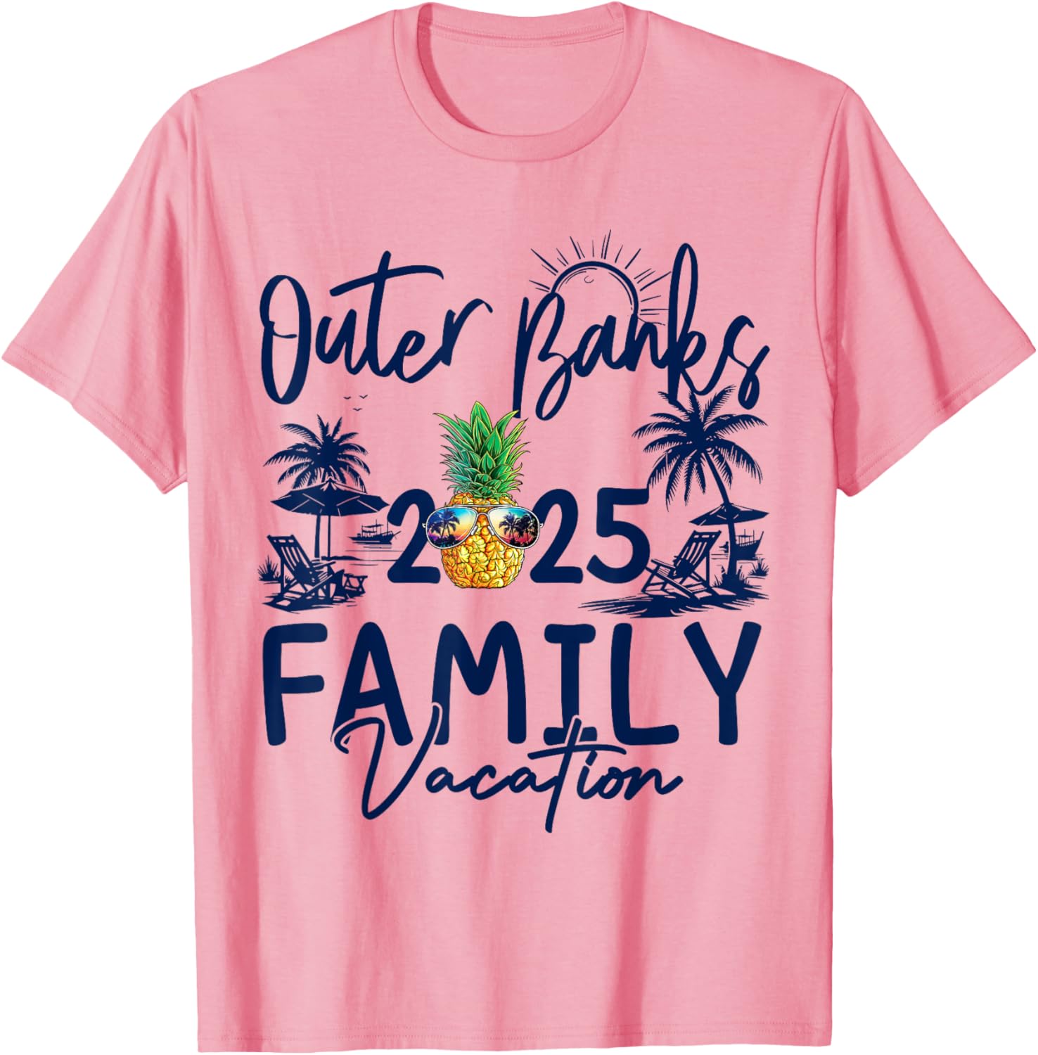 Family Matching Outer Banks 2025 Pineapple Vacation T-Shirt for Fun - 1