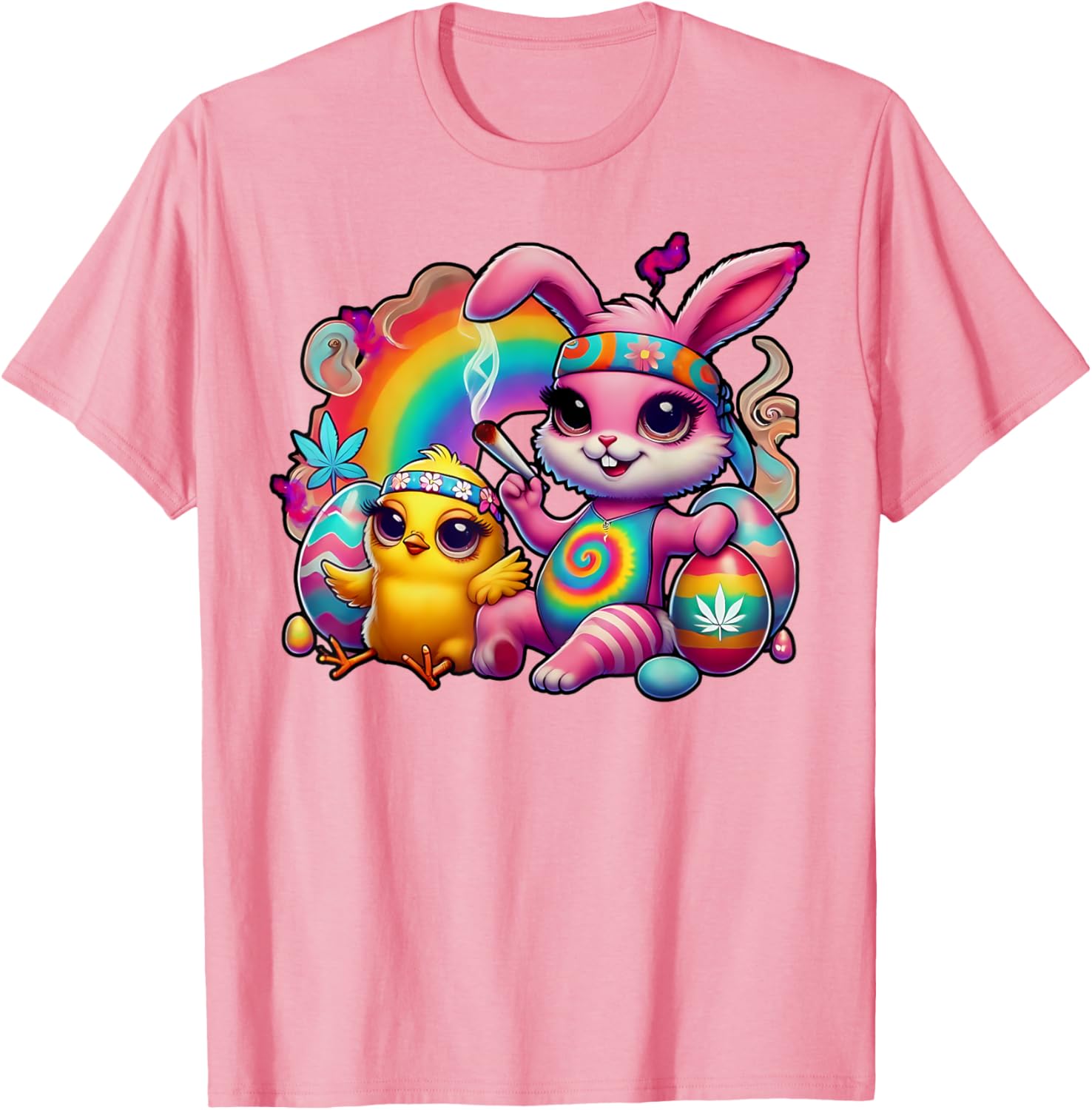 Stoned Easter Bunny Chick T-Shirt for Cannabis Lovers and Fun Celebrations - 20