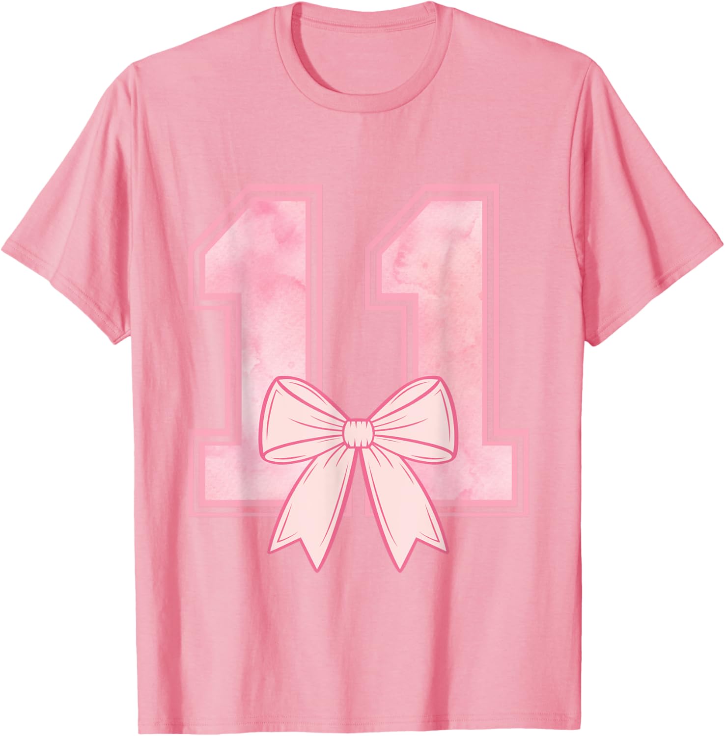 Cute Birthday Girl Pink Coquette Bow T-Shirt for 11 Year Olds - 13
