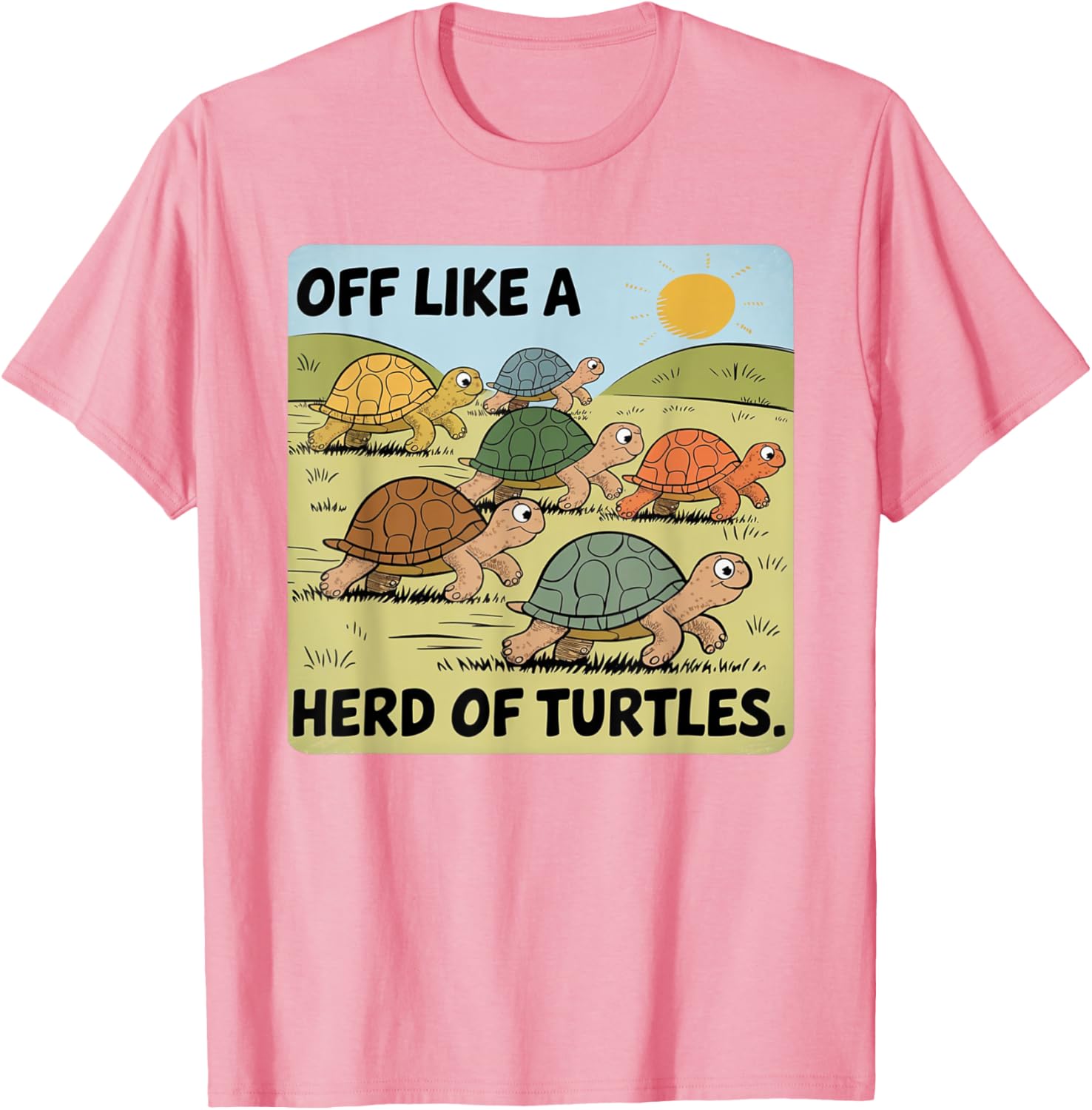 Funny Turtle Saying Off Like a Herd of Turtles Vintage T-Shirt - 9
