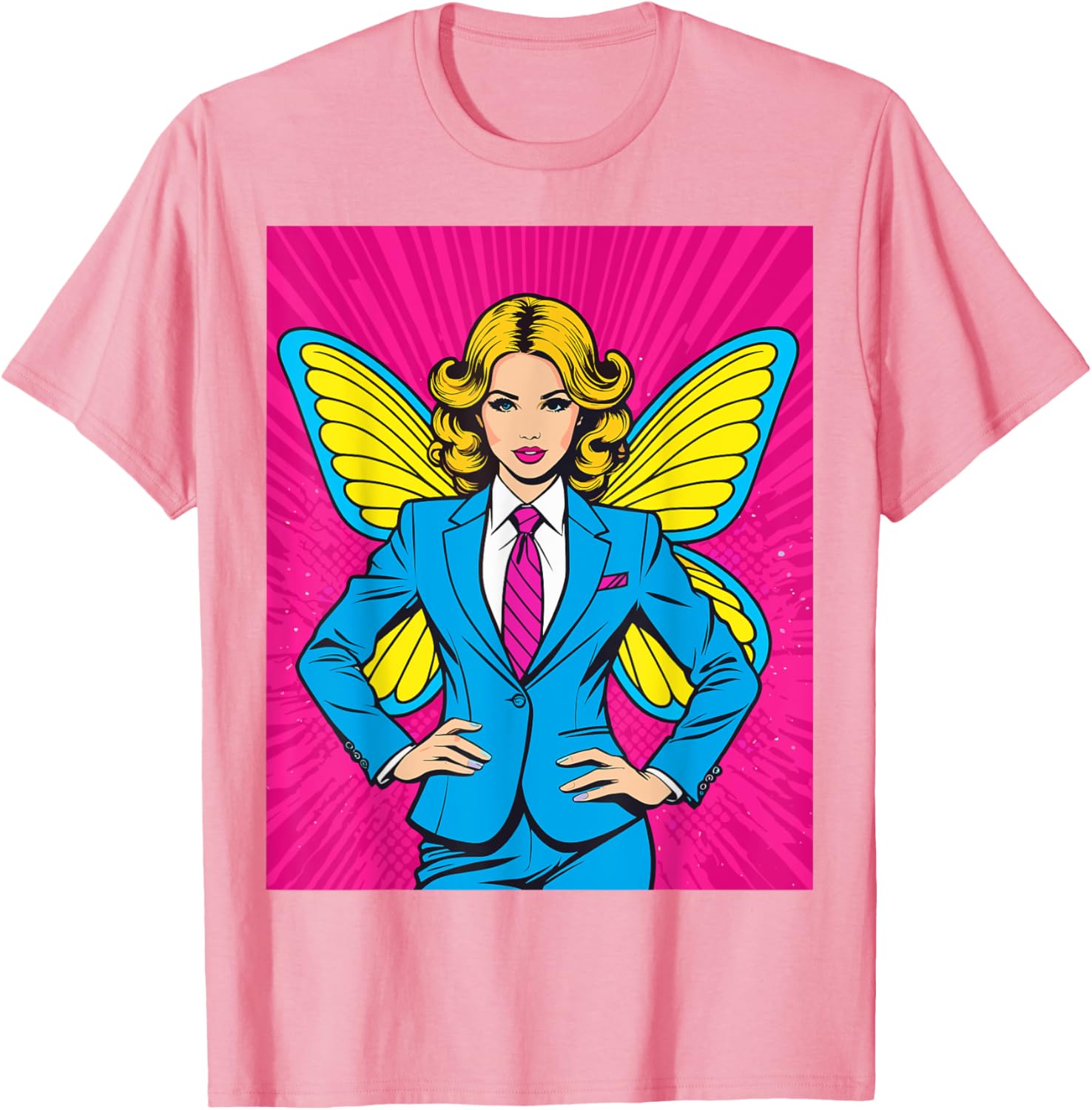 Pop Art Fairy in Business Suit T-Shirt for Stylish Casual Wear - 8