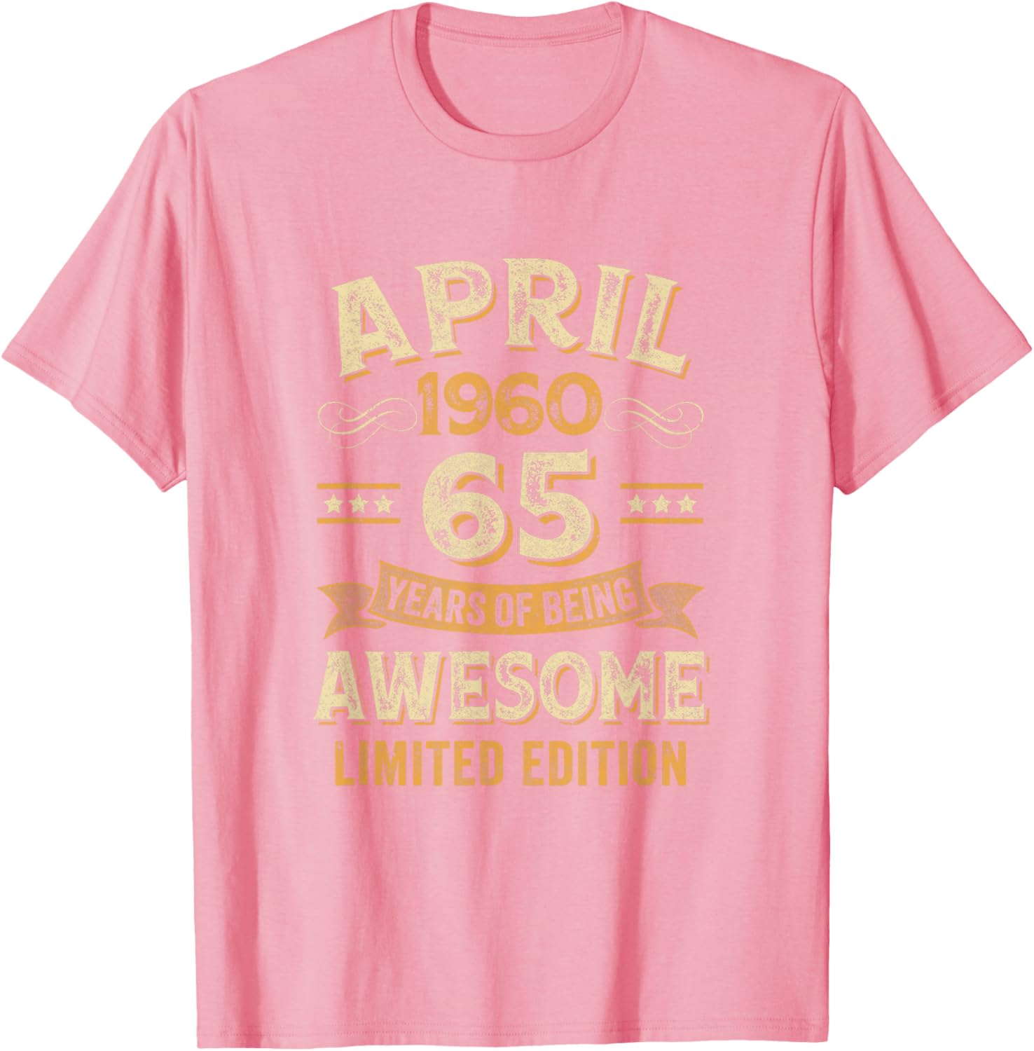 Vintage 65th Birthday T-Shirt Awesome April 1960 Design for Celebrations - 1