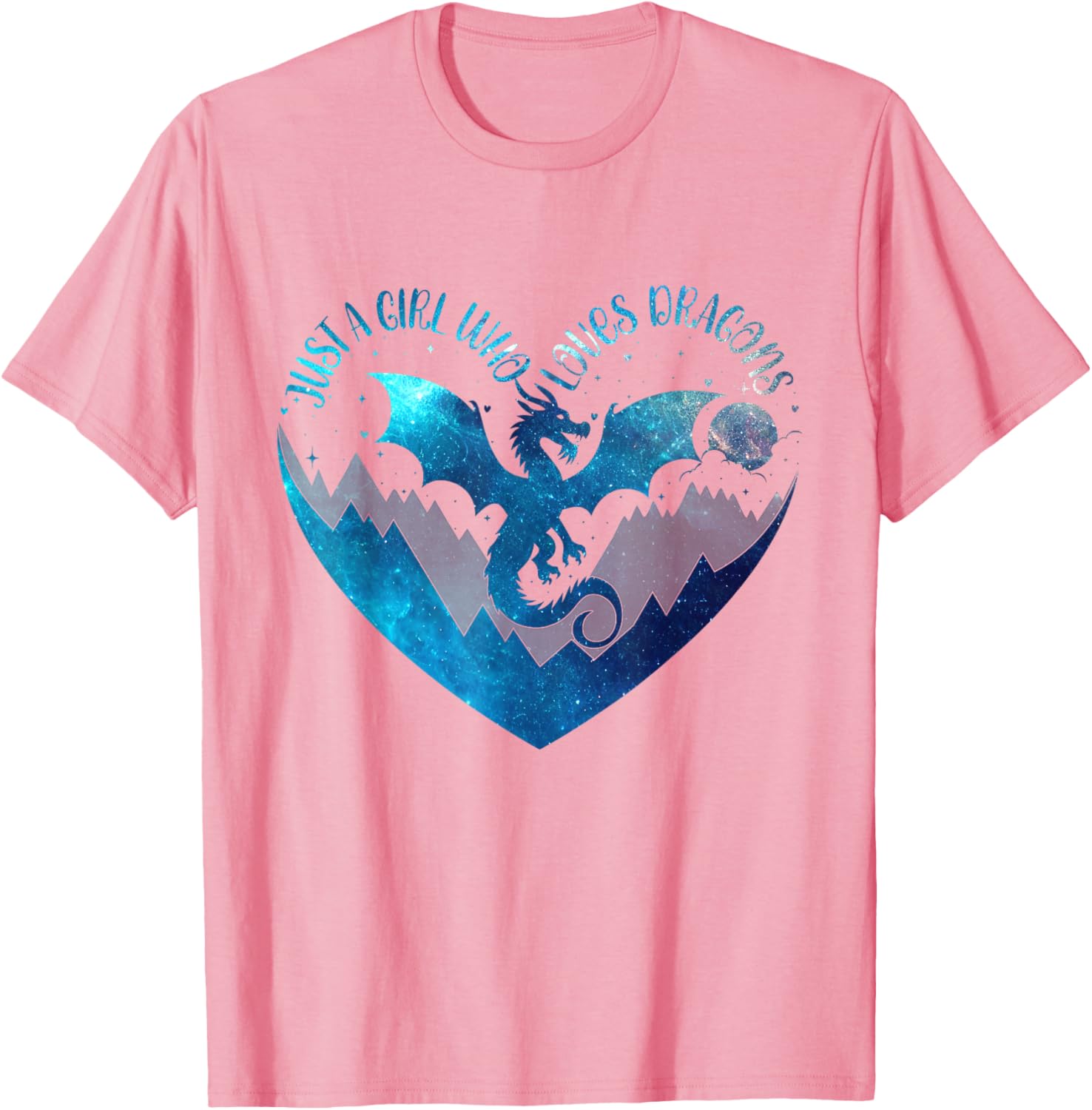 Cute Dragon Lover T-Shirt for Girls with Heart Design, Perfect Gift - 10