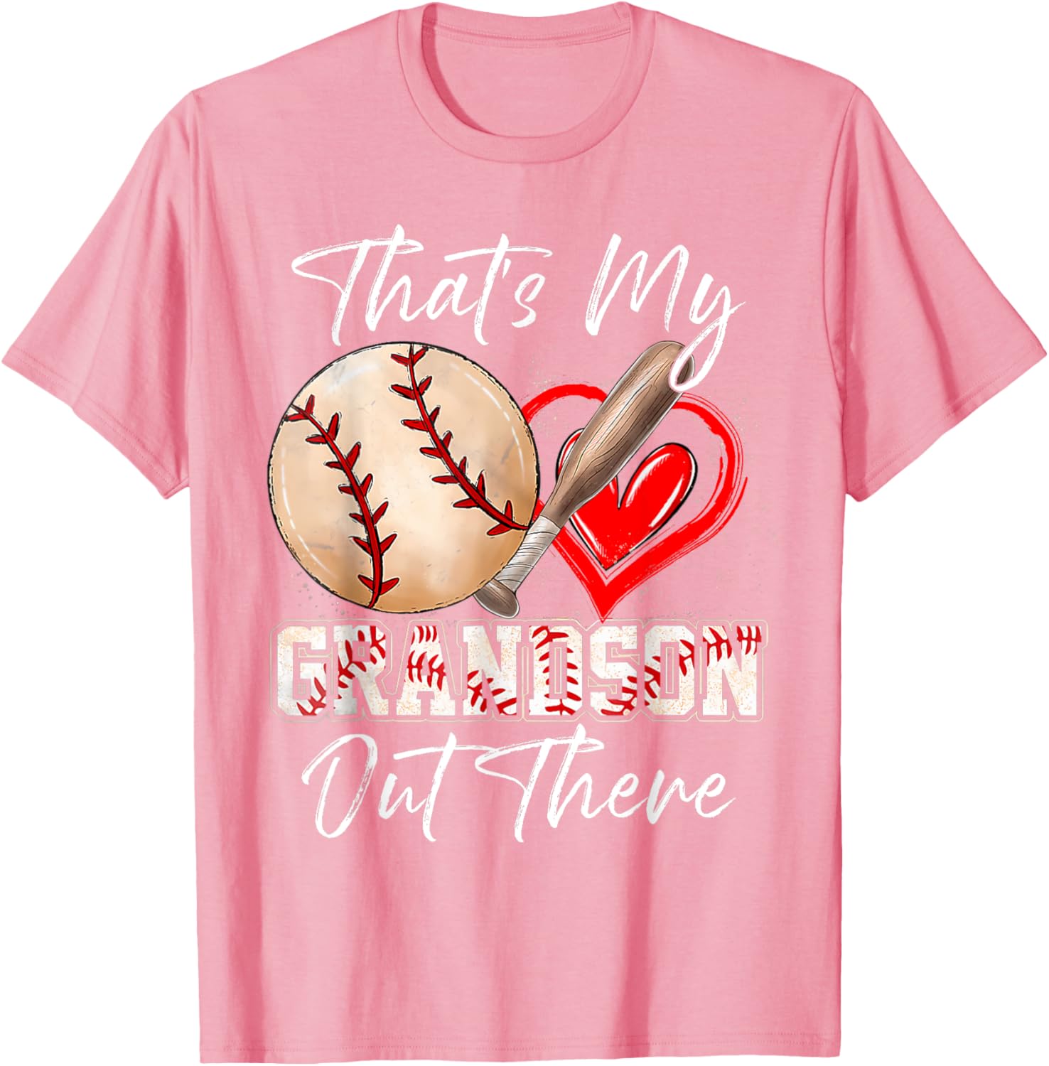 Funny That's My Grandson Out There Baseball T-Shirt for Grandparents - 8