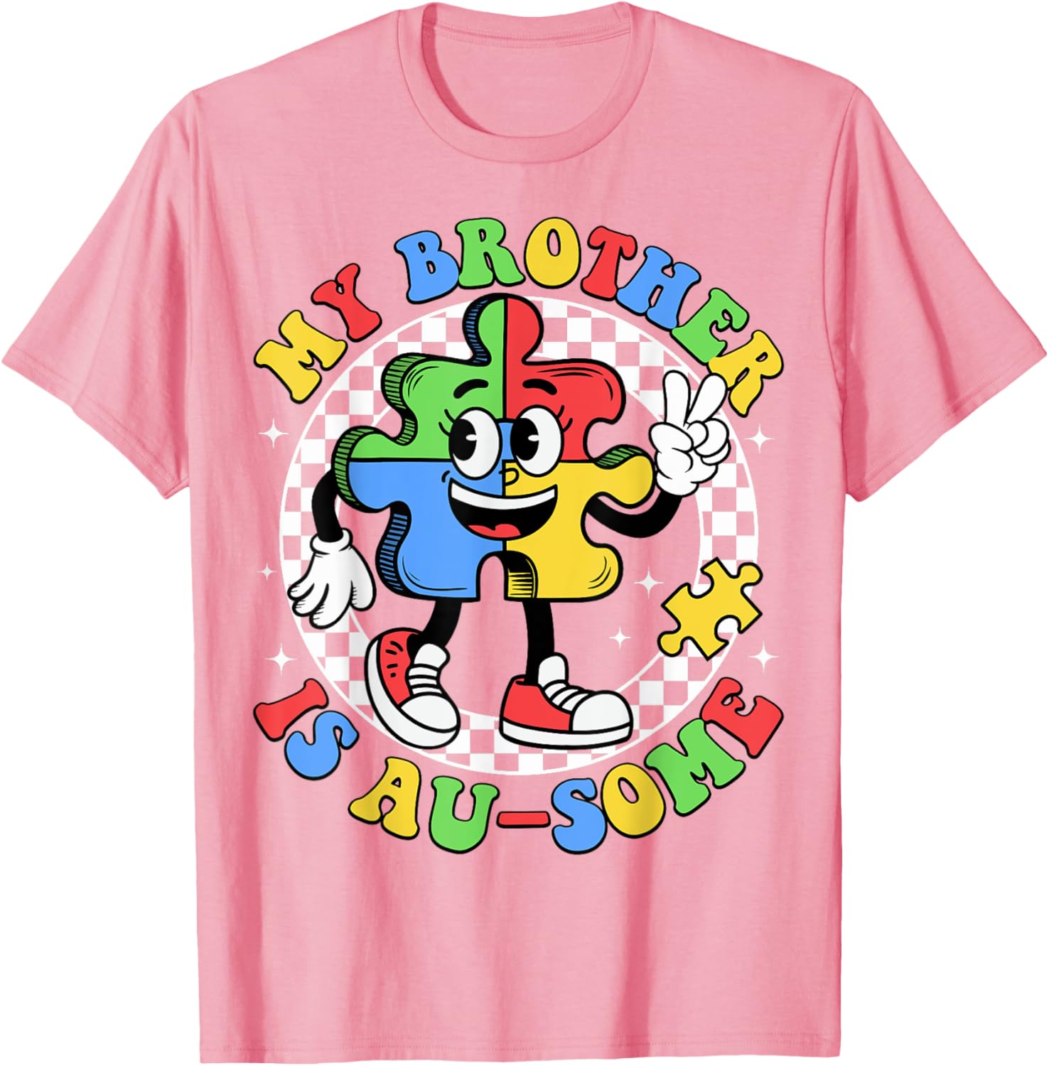 Retro Awesome Sister T-Shirt for Autism Awareness, Fun and Stylish Design - 23