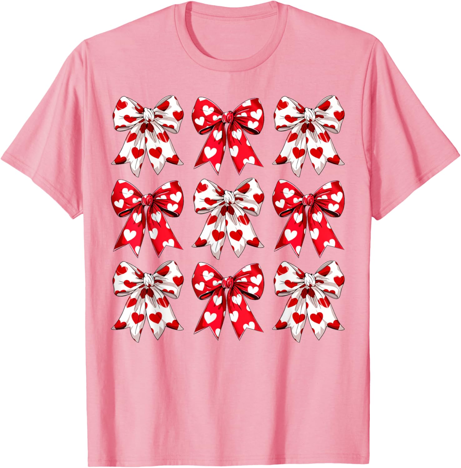 Valentine's Day Heart Bow T-Shirt for Women, Girls, Kids & Toddlers - 29