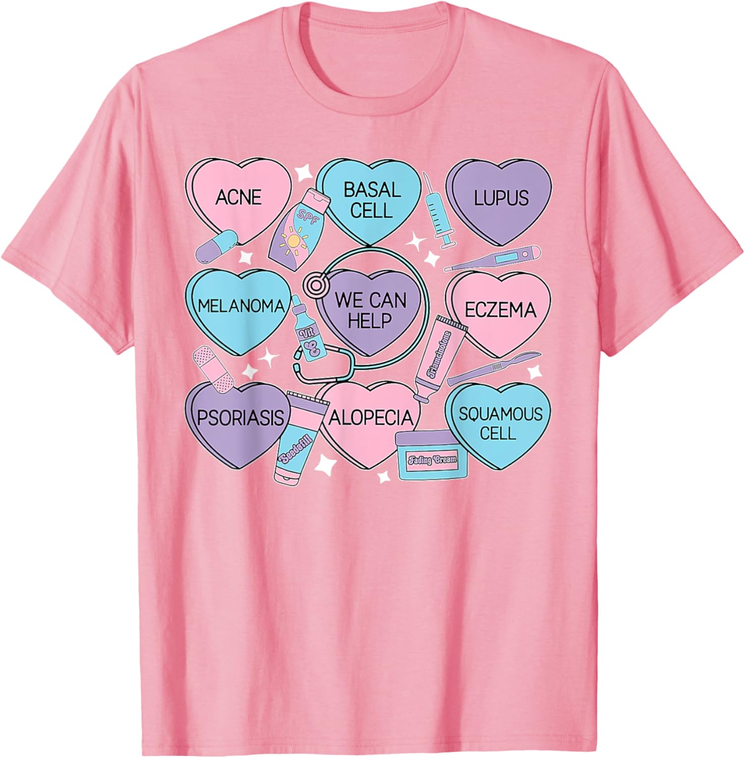 Retro Dermatology Candy Heart Shirt for Valentine's Day Gifts - 16