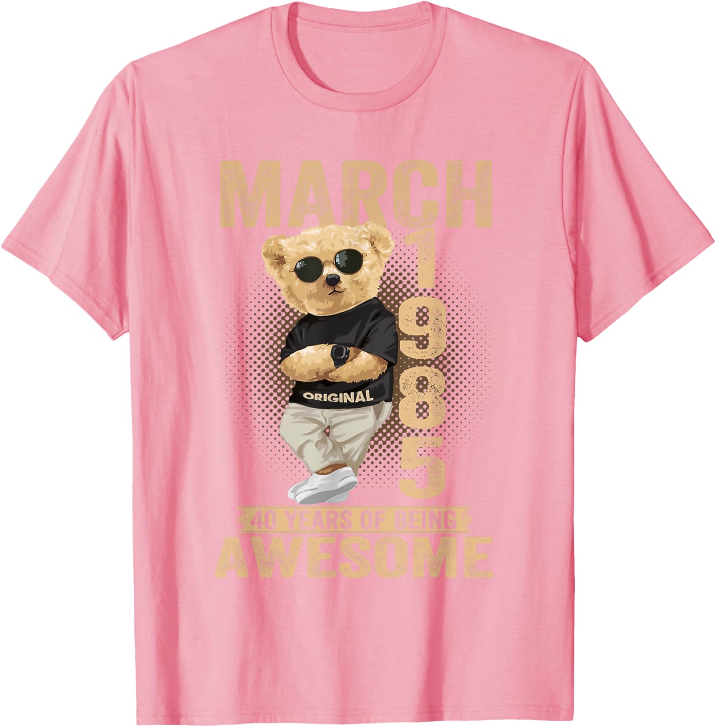 Awesome Teddy Bear T-Shirt for 40th Birthday Celebrations 1985 Design - 14