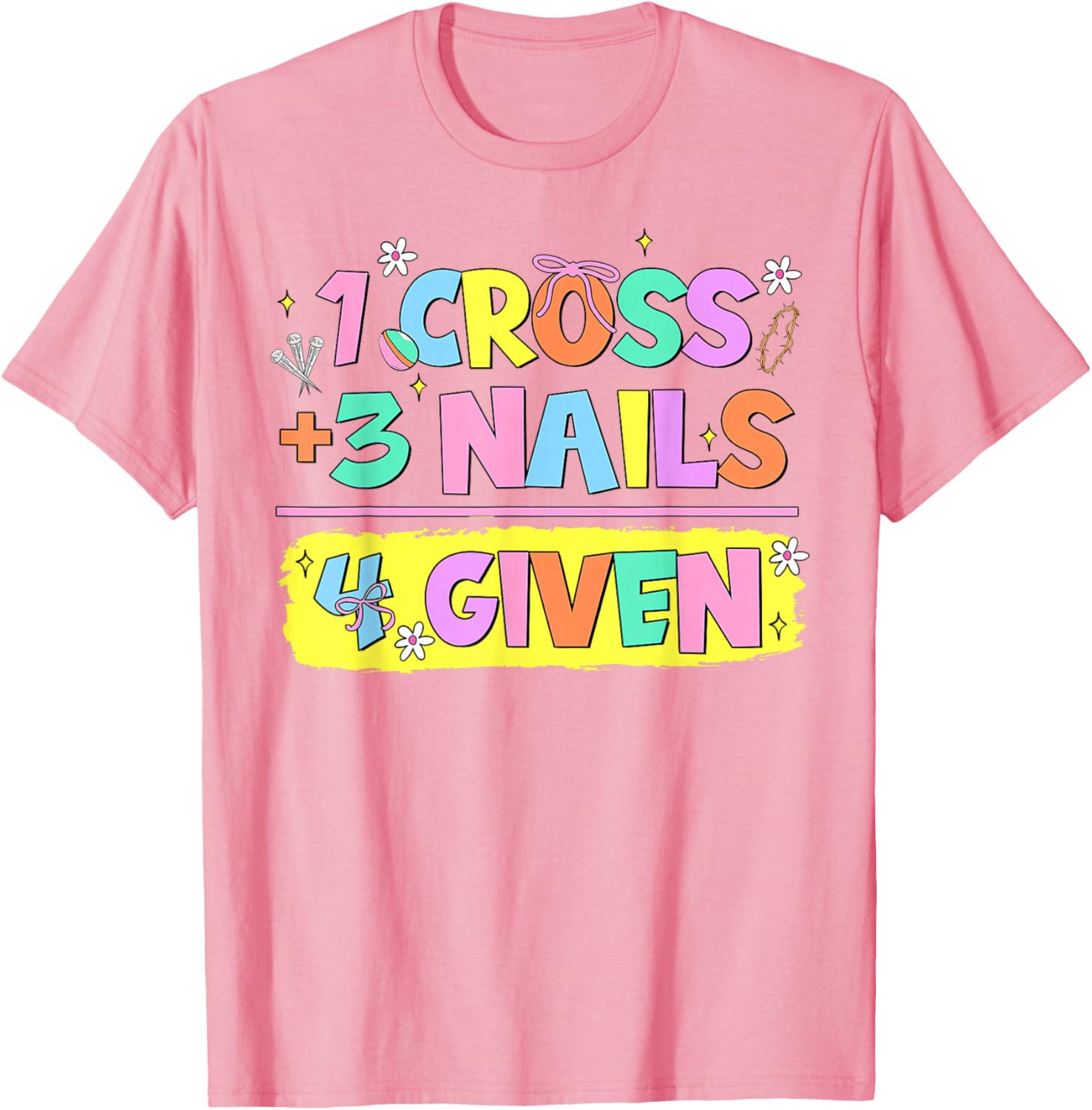 Happy Easter Christian T-Shirt with Cross and Nails Design for Believers - 14