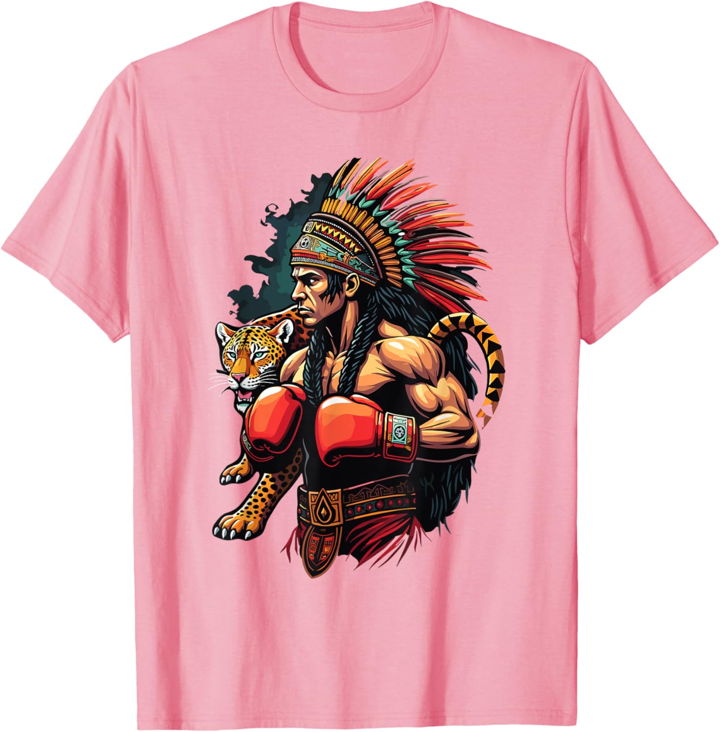 Inca Warrior Jaguar Spirit T-Shirt for Mexican Boxing Fans - 24
