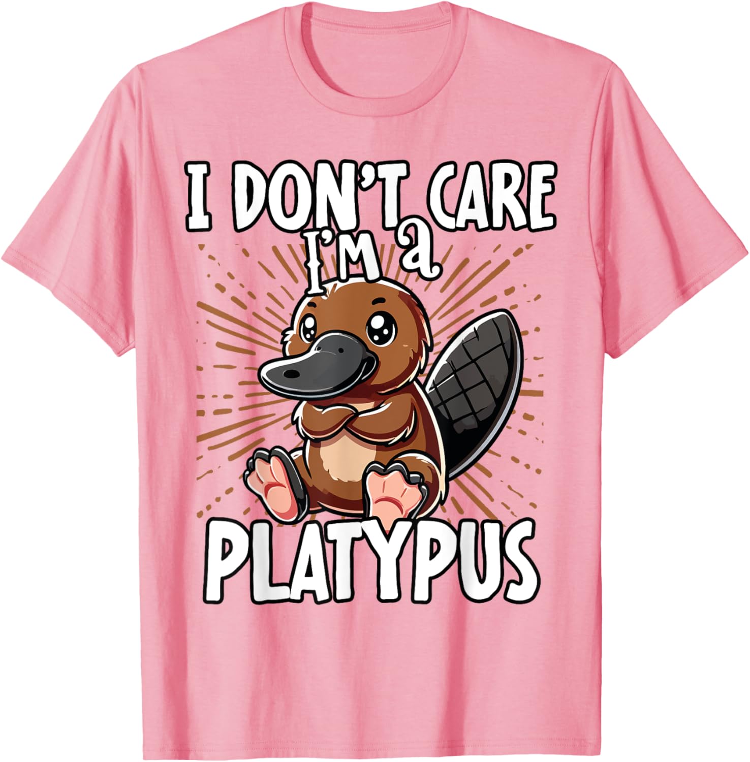 Cute Platypus T-Shirt I Don't Care Fun Animal Apparel for All Ages - 3