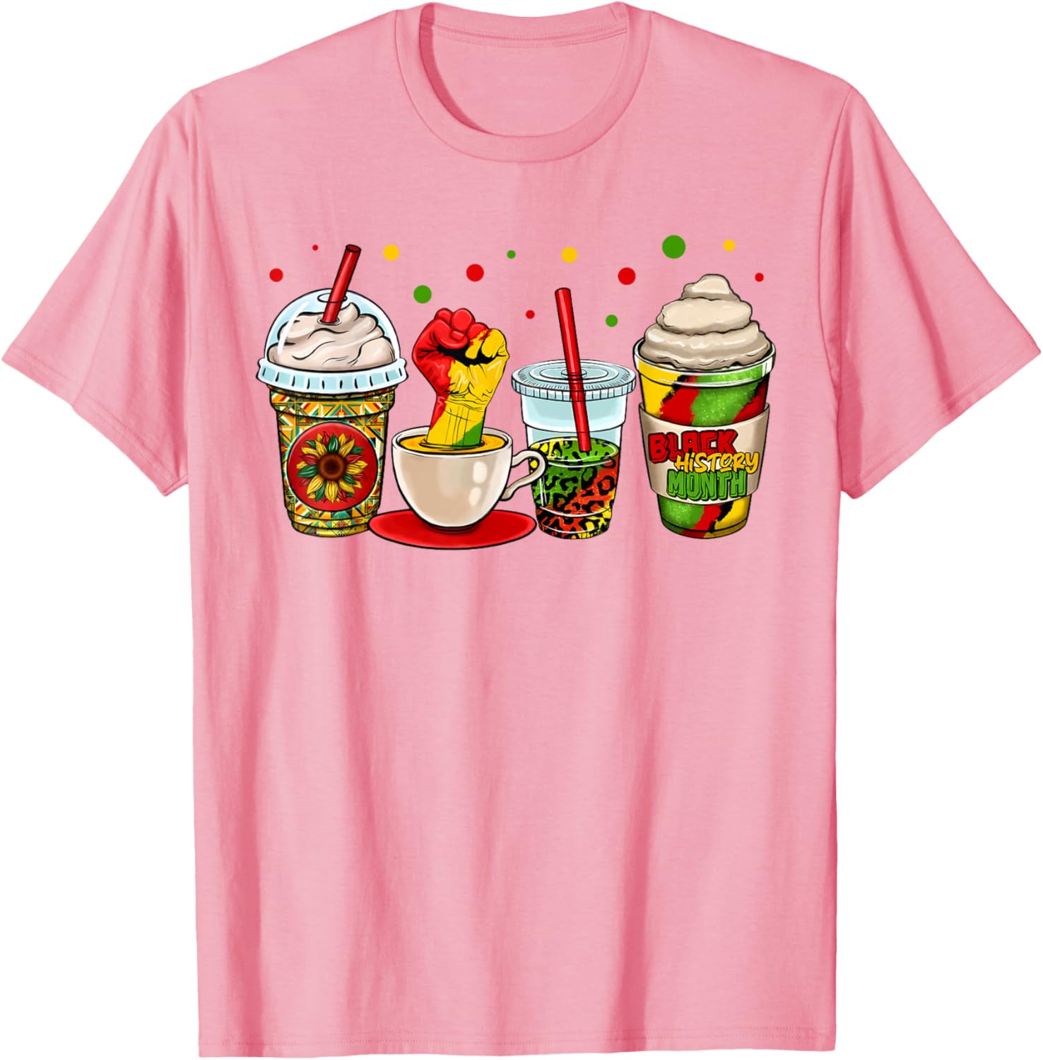 Celebrate Black History Month with Kente Dashiki Coffee Cup T-Shirt - 22