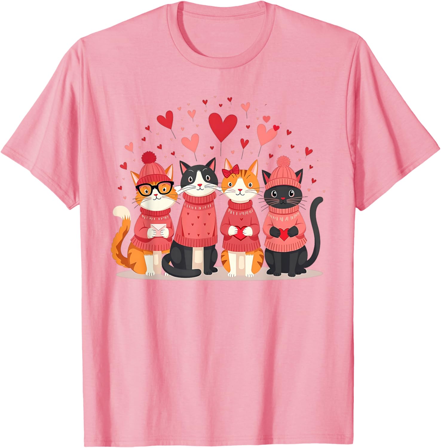 Happy Valentine Day Cat T-Shirt for Women and Girls - Perfect for Cat Lovers - 19