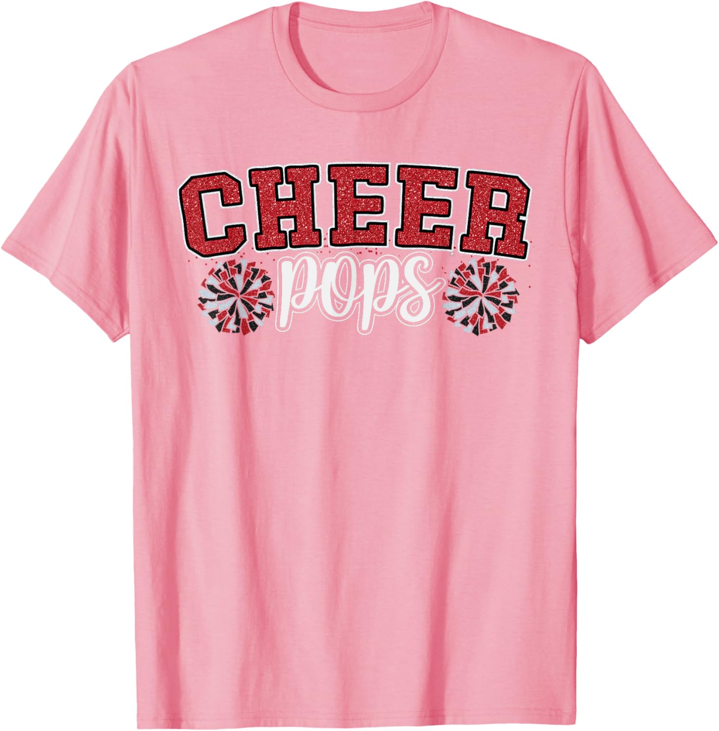 Cheer Grandpa My Favorite Cheerleader Calls Me Pops Red T-Shirt for Dads - 15