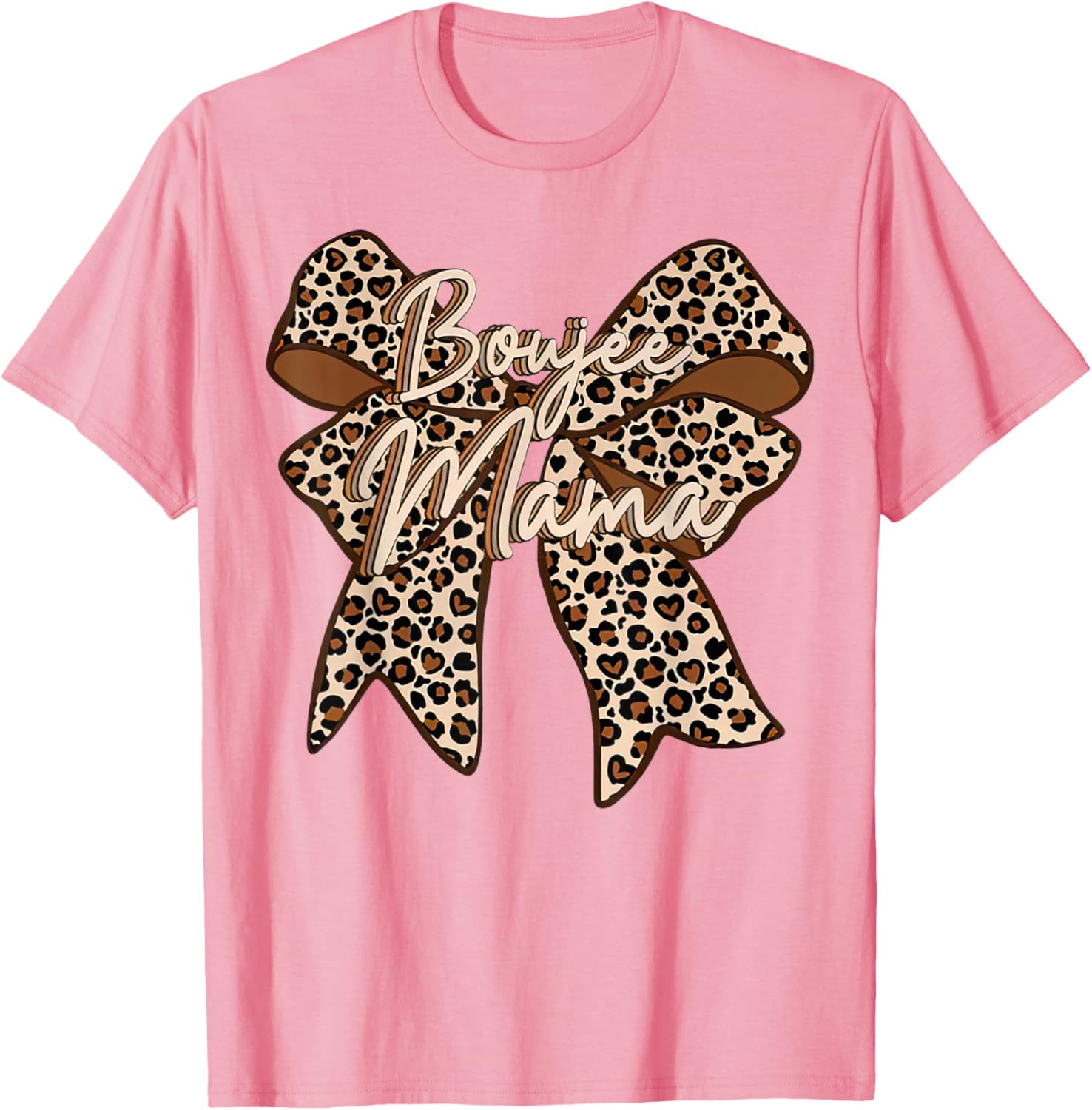 Boujee Mama Leopard Coquette Bow T-Shirt for Stylish Moms on Mother's Day - 4