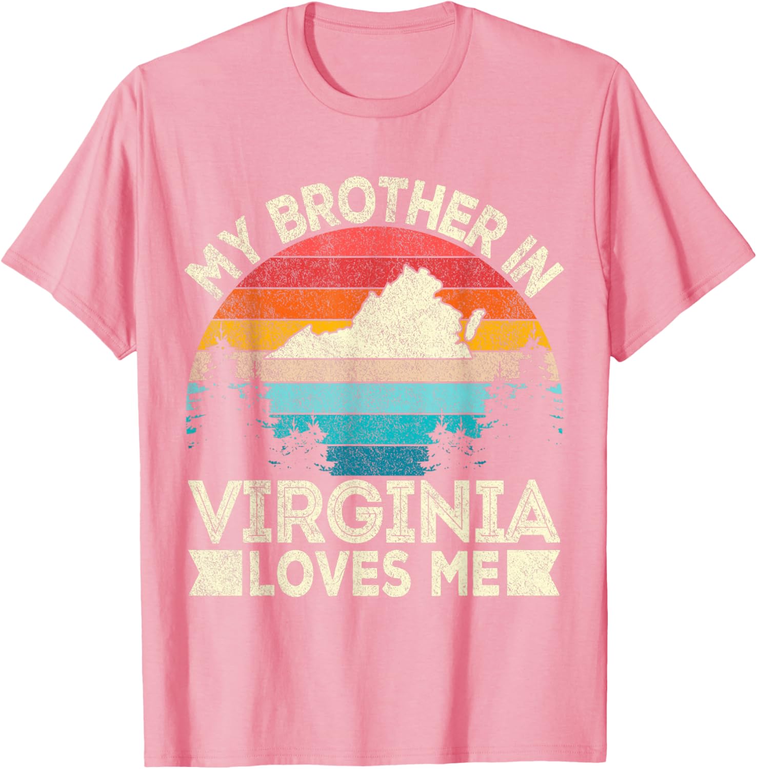 My Brother In Virginia Loves Me Retro T-Shirt for Family Gifts - 16