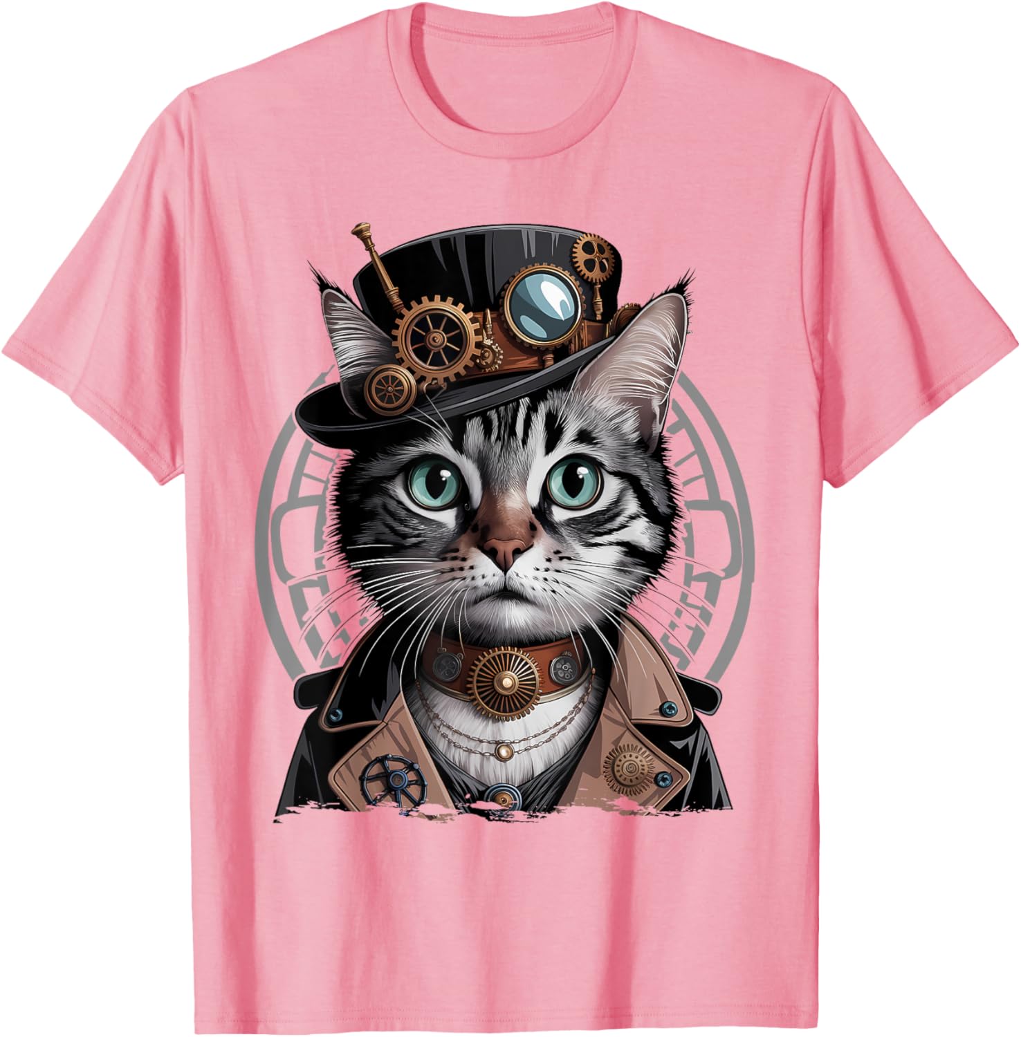 Steampunk Cat Graphic T-Shirt for Kittens - Trendy Fashion Tee - 4
