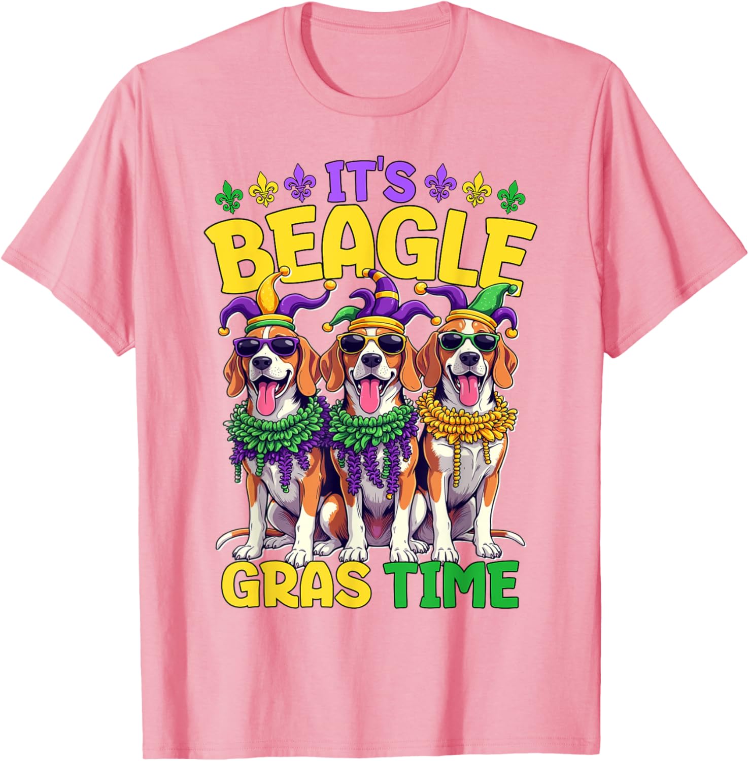 Mardi Gras Beagle Time T-Shirt for Fun Celebrations and Festivities - 23