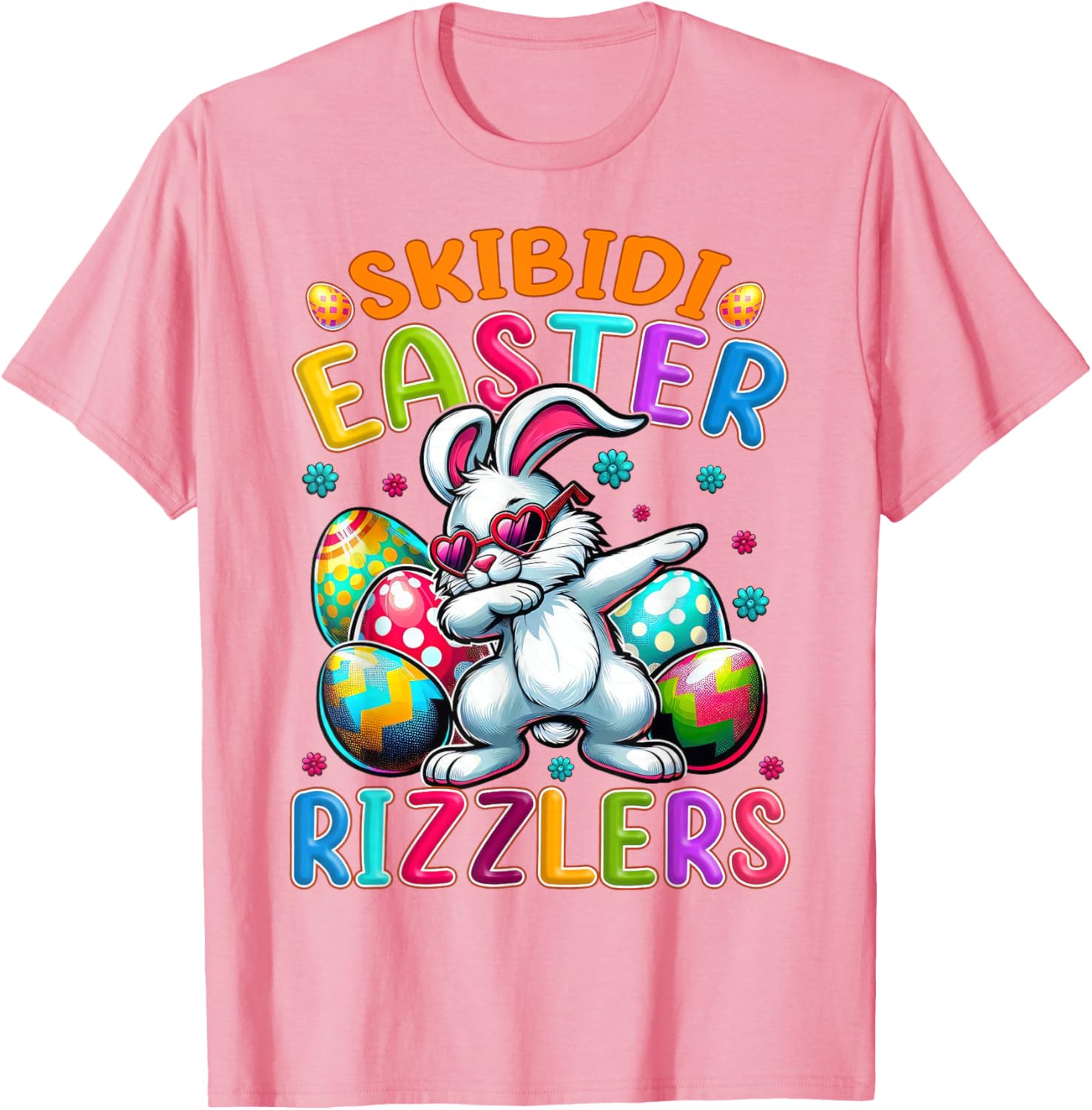 Dabbing Bunny Skibidi Easter Rizzlers T-Shirt for Gen Alpha Style - 17