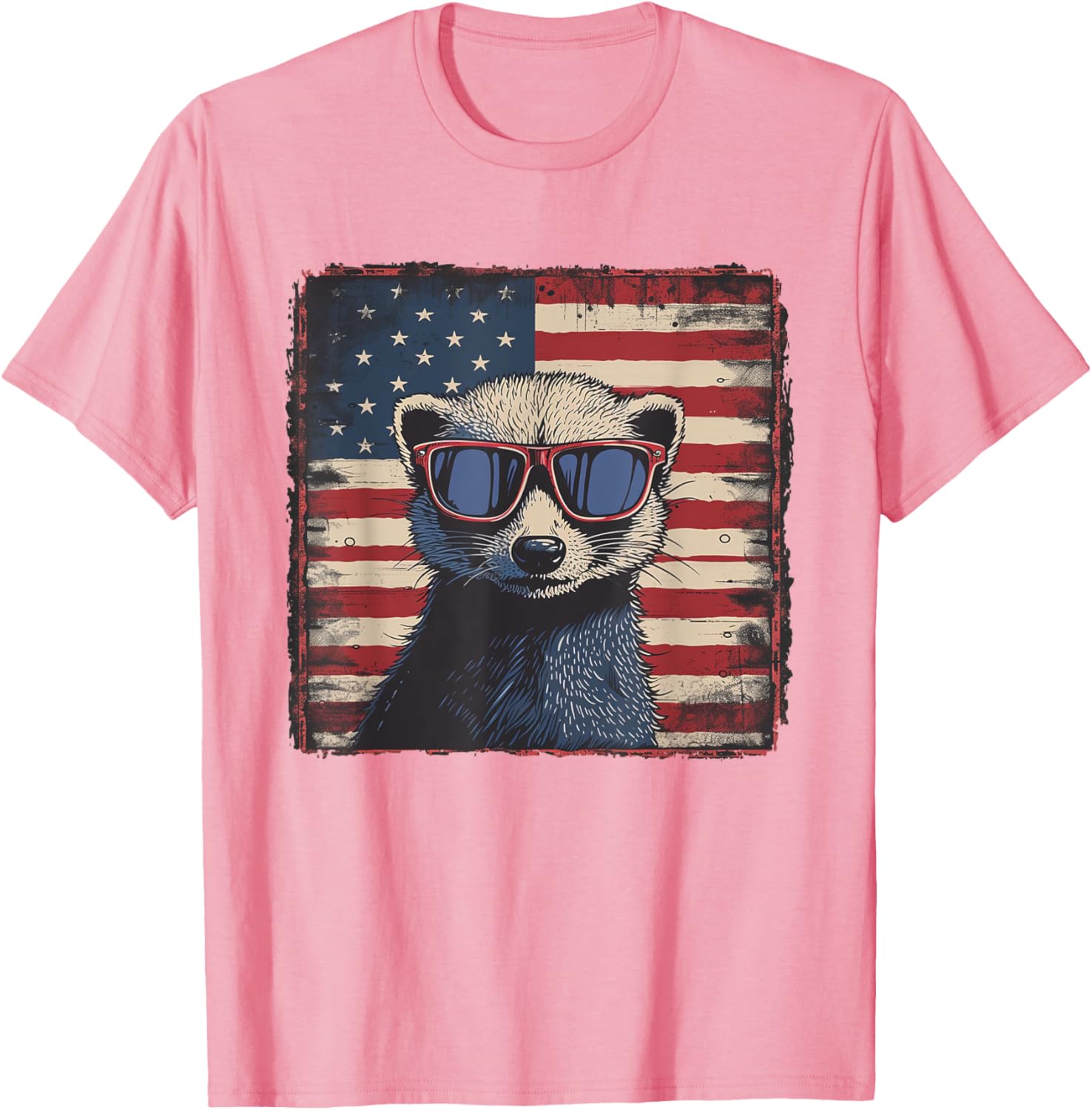 Patriotic Ferret USA Flag Shirt for 4th of July Fun Lovers - 4