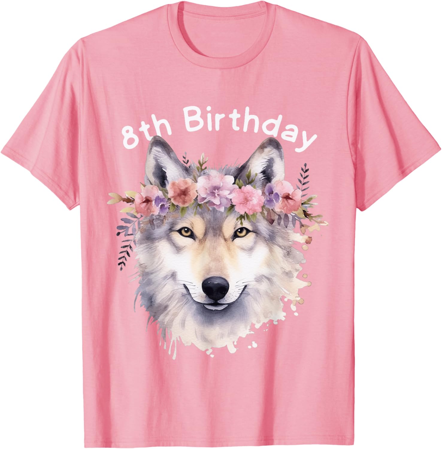 Adorable 8th Wolf Birthday T-Shirt for Girls - Perfect Wolf Pack Party Wear - 2