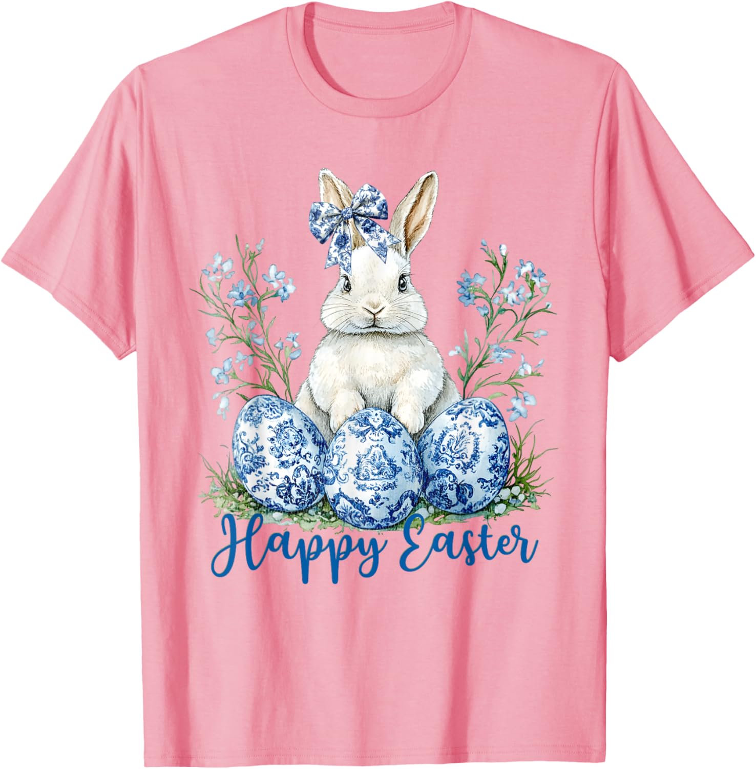 Happy Easter Bunny T-Shirt for Women and Kids Cute Egg Design - 4