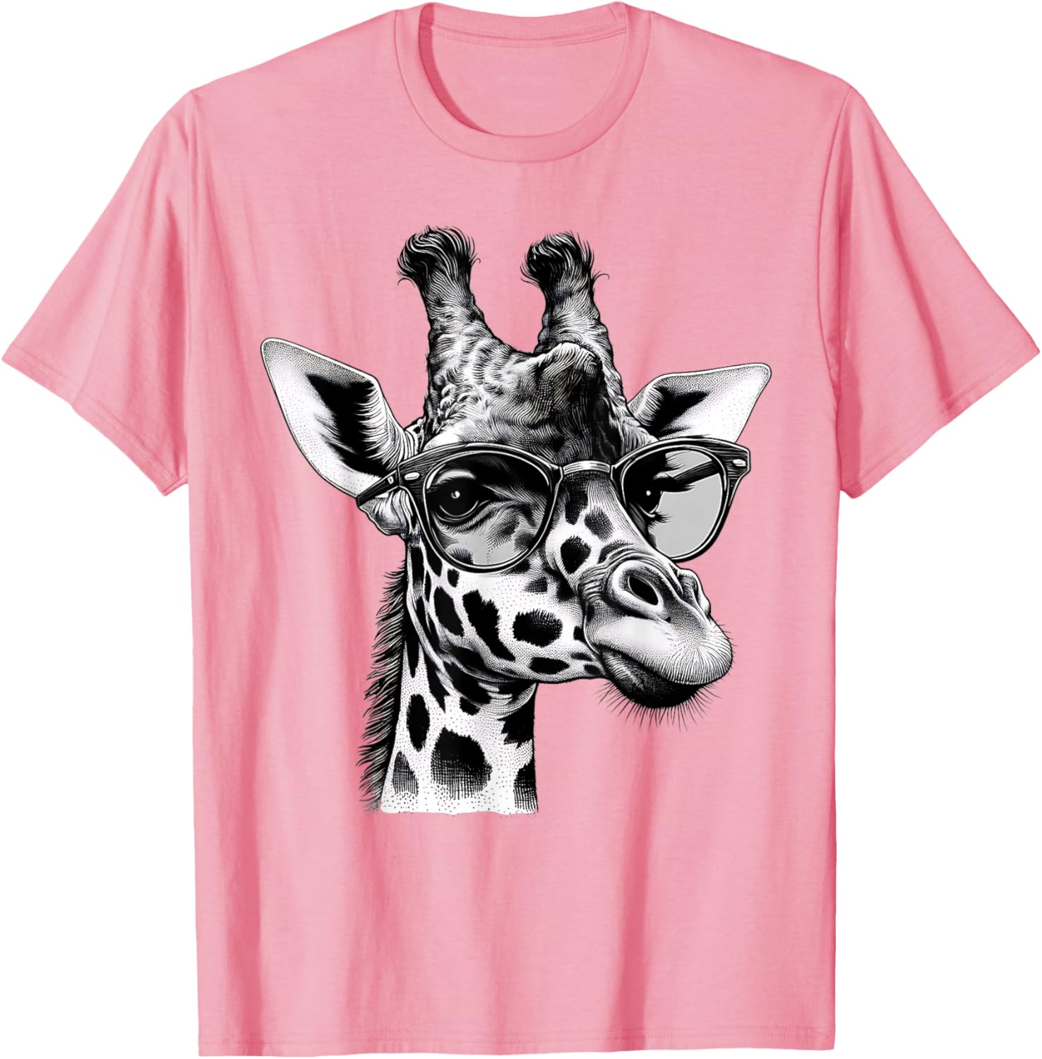 Cute Giraffe Glasses T-Shirt for Wildlife Animal Lovers and Enthusiasts - 27