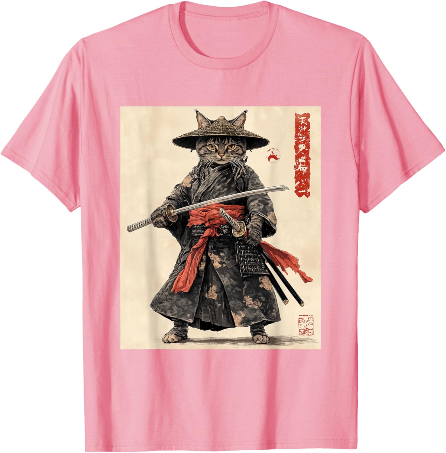Samurai Cat T-Shirt - Japanese Warrior Graphic Tee for Cat Lovers - 7