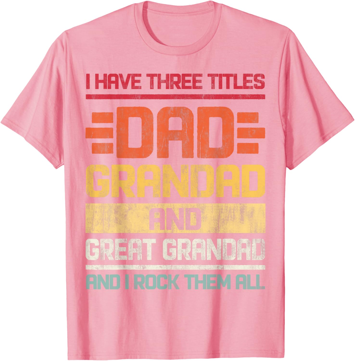 Dad Grandad Great Grandad Rocks T-Shirt for Family Humor and Fun - 11