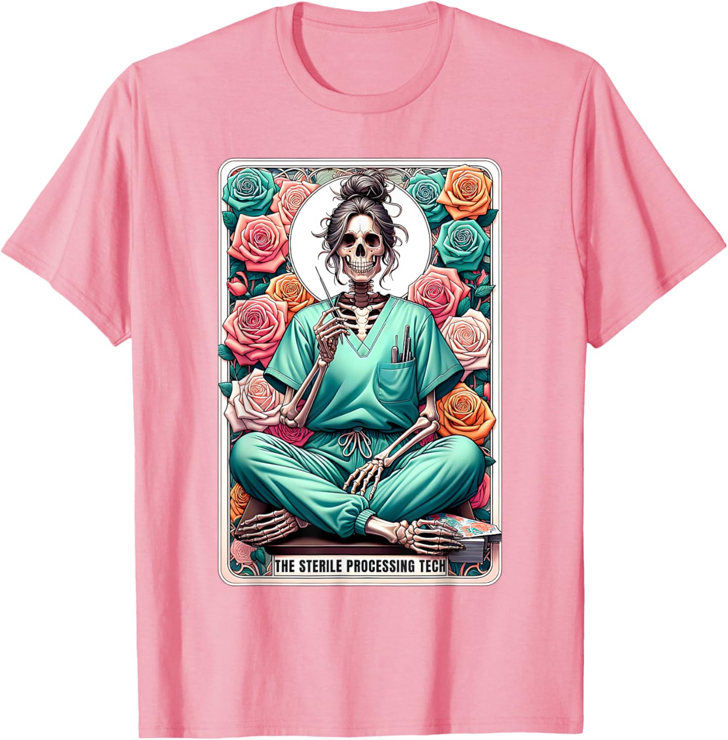Sterile Processing Tech Tarot Card Skeleton SPD Tech T-Shirt for Professionals - 12