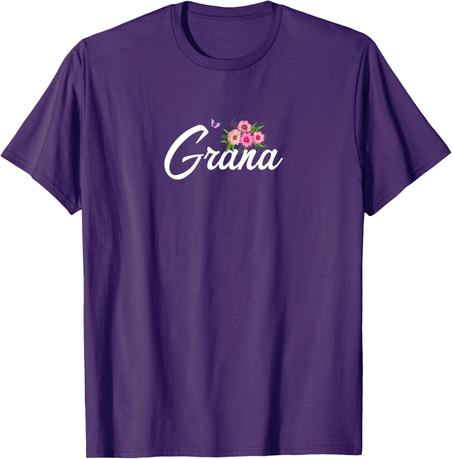 Grana T-Shirt with Flowers and Butterfly for Grandma and Mom Gift - 5