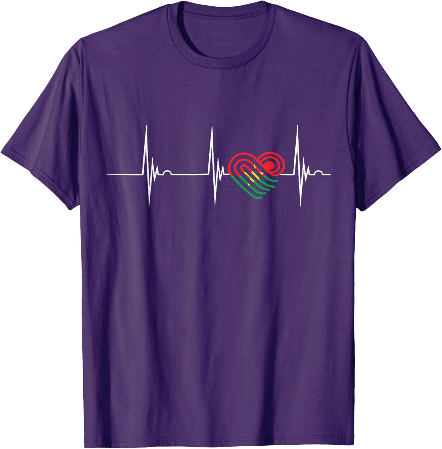 Burkina Faso Heartbeat EKG Pulse T-Shirt Celebrating Burkina Fasoan Roots - 28