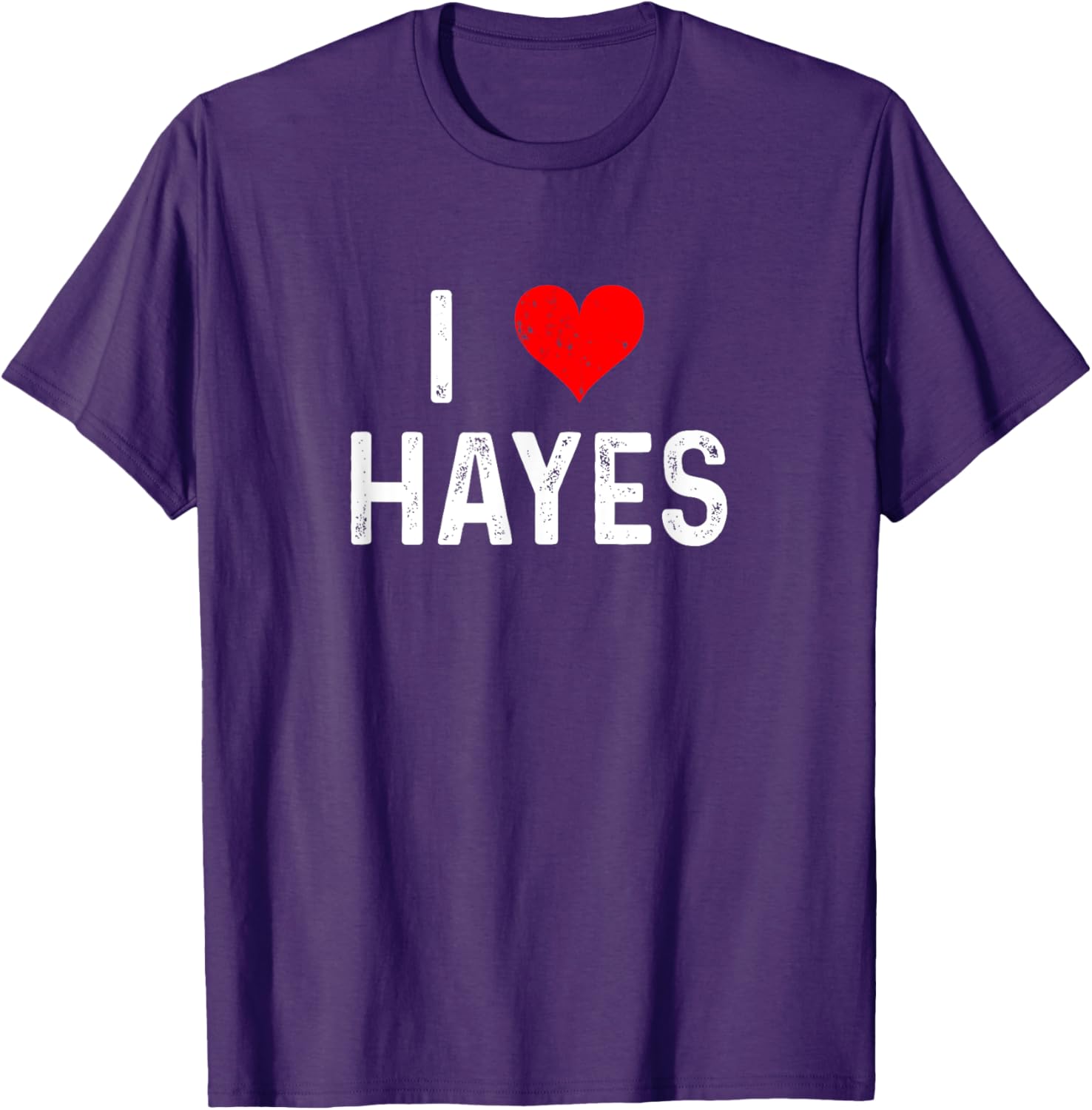 I Love Hayes Heart Distressed T-Shirt - Stylish Casual Wear for Everyone - 8