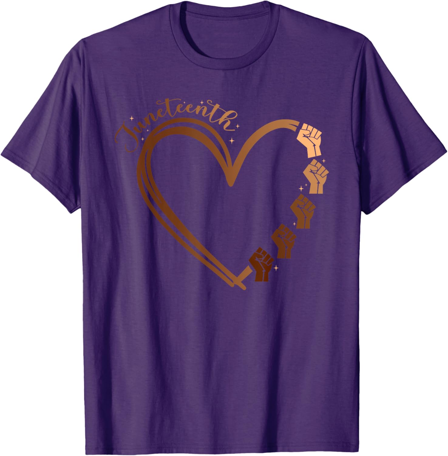 Juneteenth Heart Fist T-Shirt Celebrating Melanin and Black History Month - 2