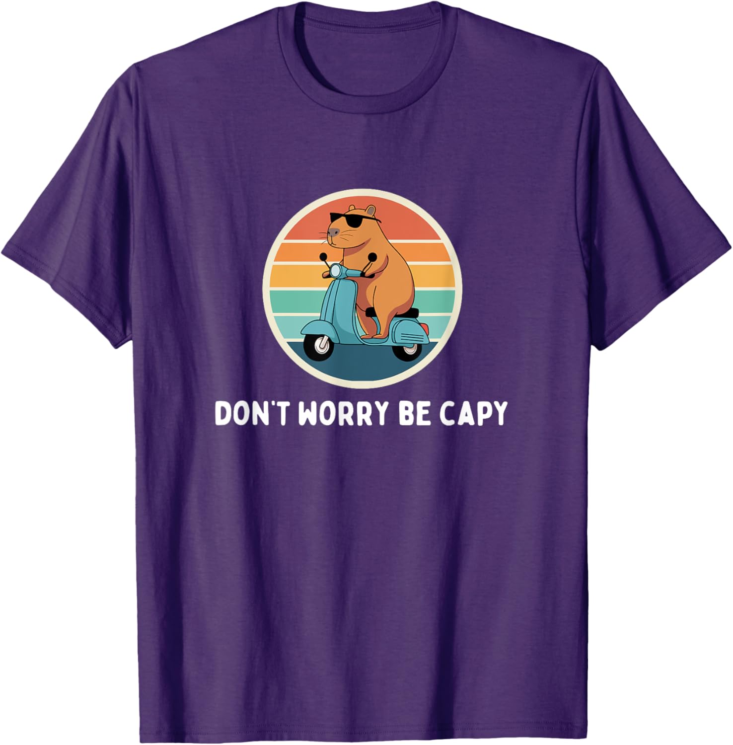 Funny Capybara T-Shirt Don't Worry Be Capy Cute Rodent Apparel - 27