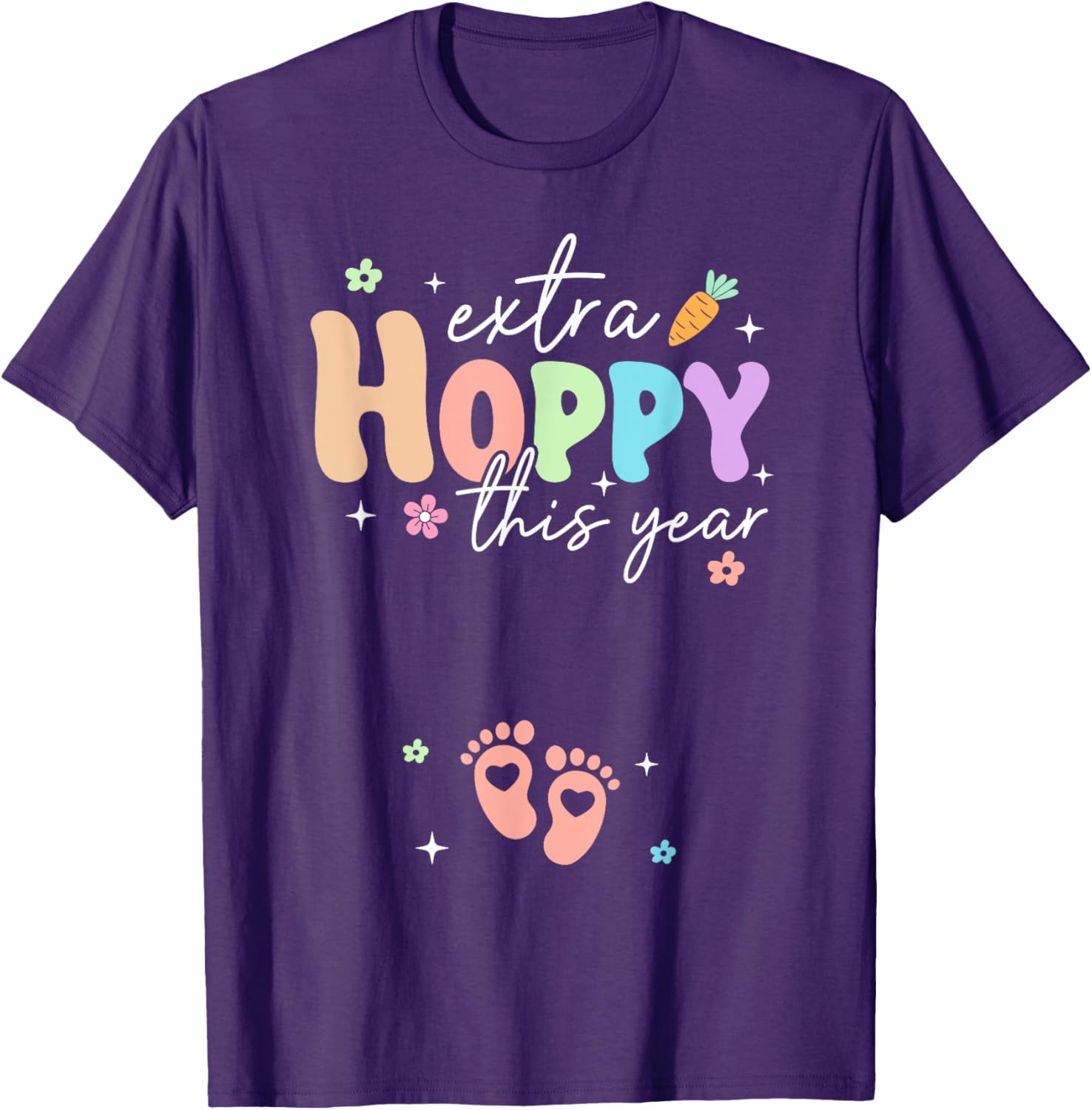 Expecting Baby Footprints Easter Day Gender Reveal T-Shirt for Moms - 17