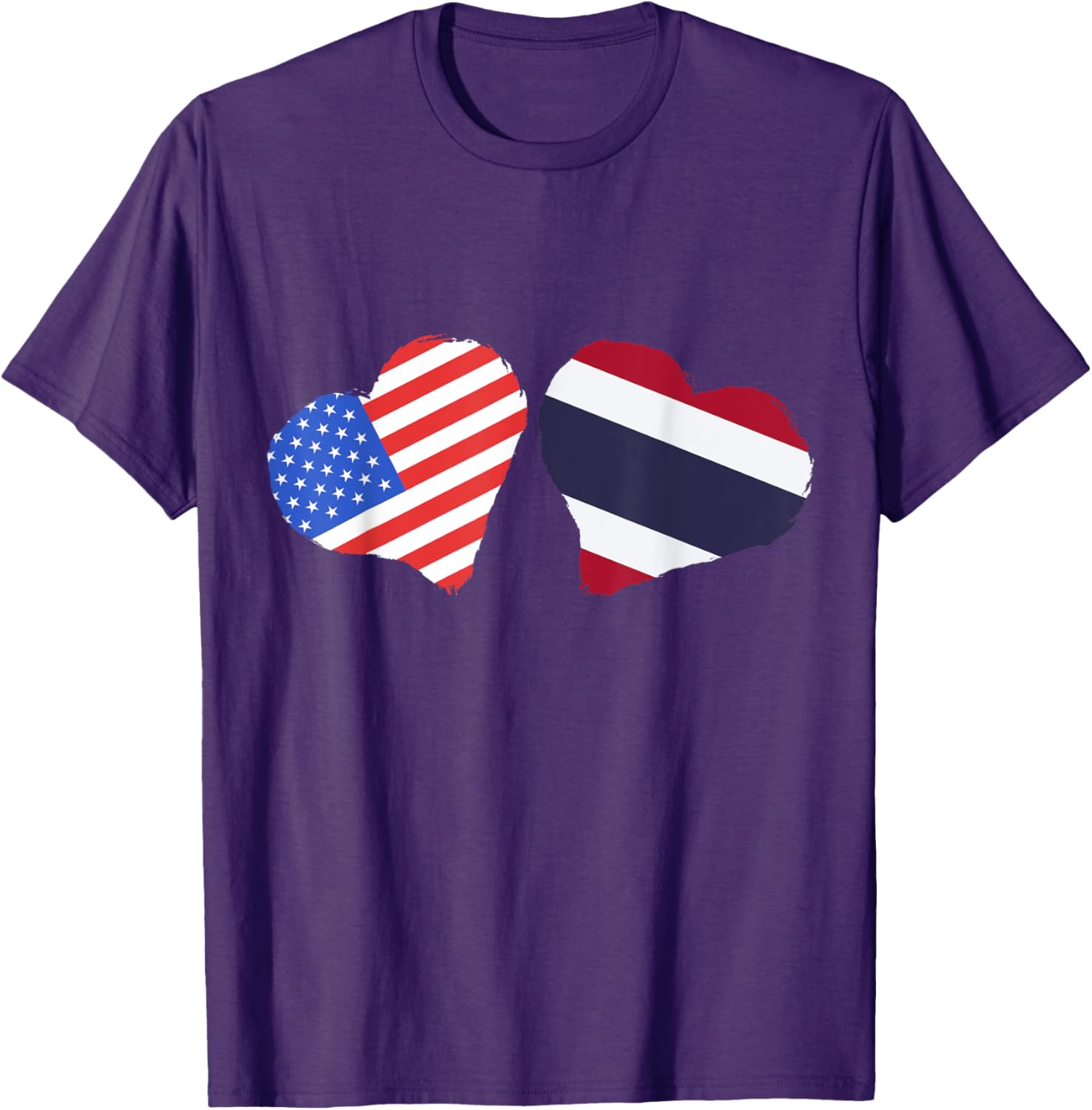 Thailand USA Heart Flag T-Shirt for Thai Roots and Pride in America - 26