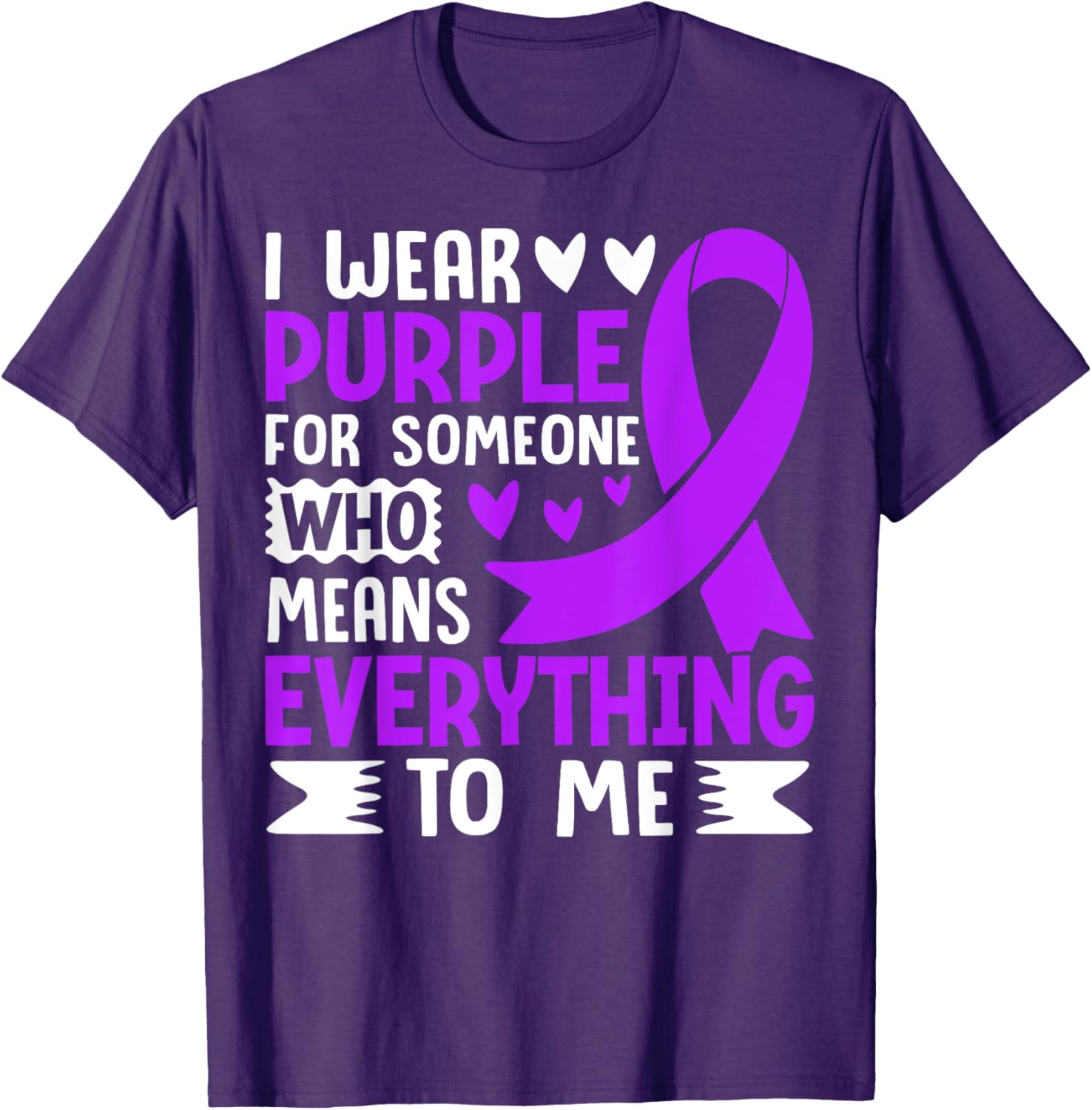 I Wear Purple T-Shirt for Someone Special - Meaningful Gift Apparel - 4