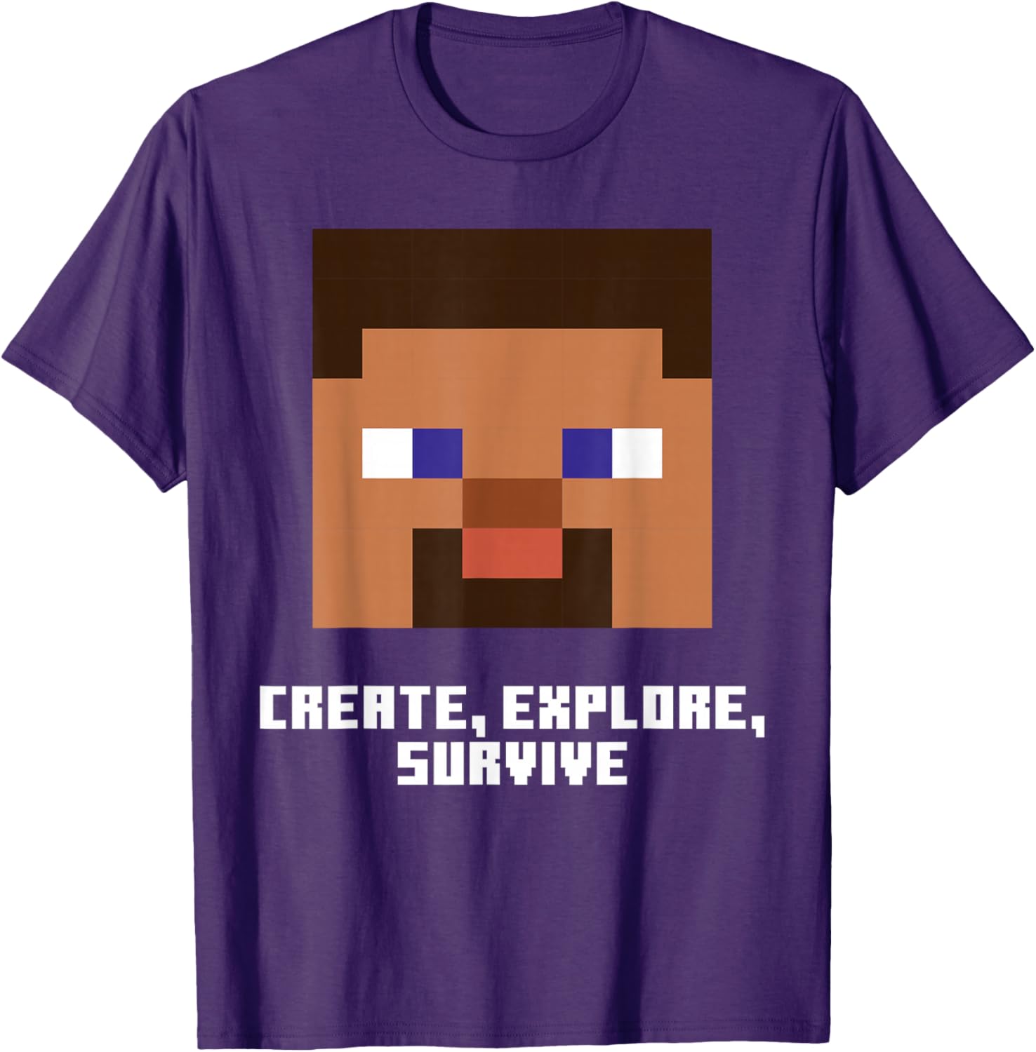 Minecraft Steve Face Create Explore Survive T-Shirt for Fans - 10
