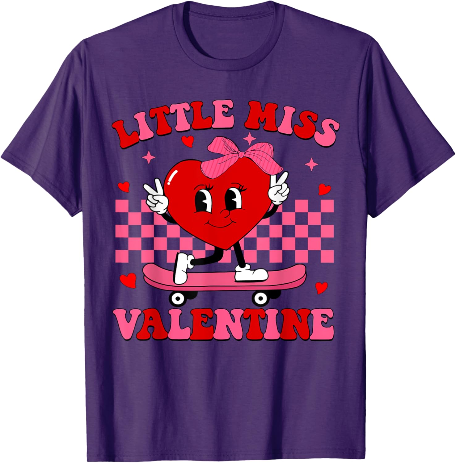 Little Miss Valentine Heart Skateboard T-Shirt for Fun-Loving Women - 12