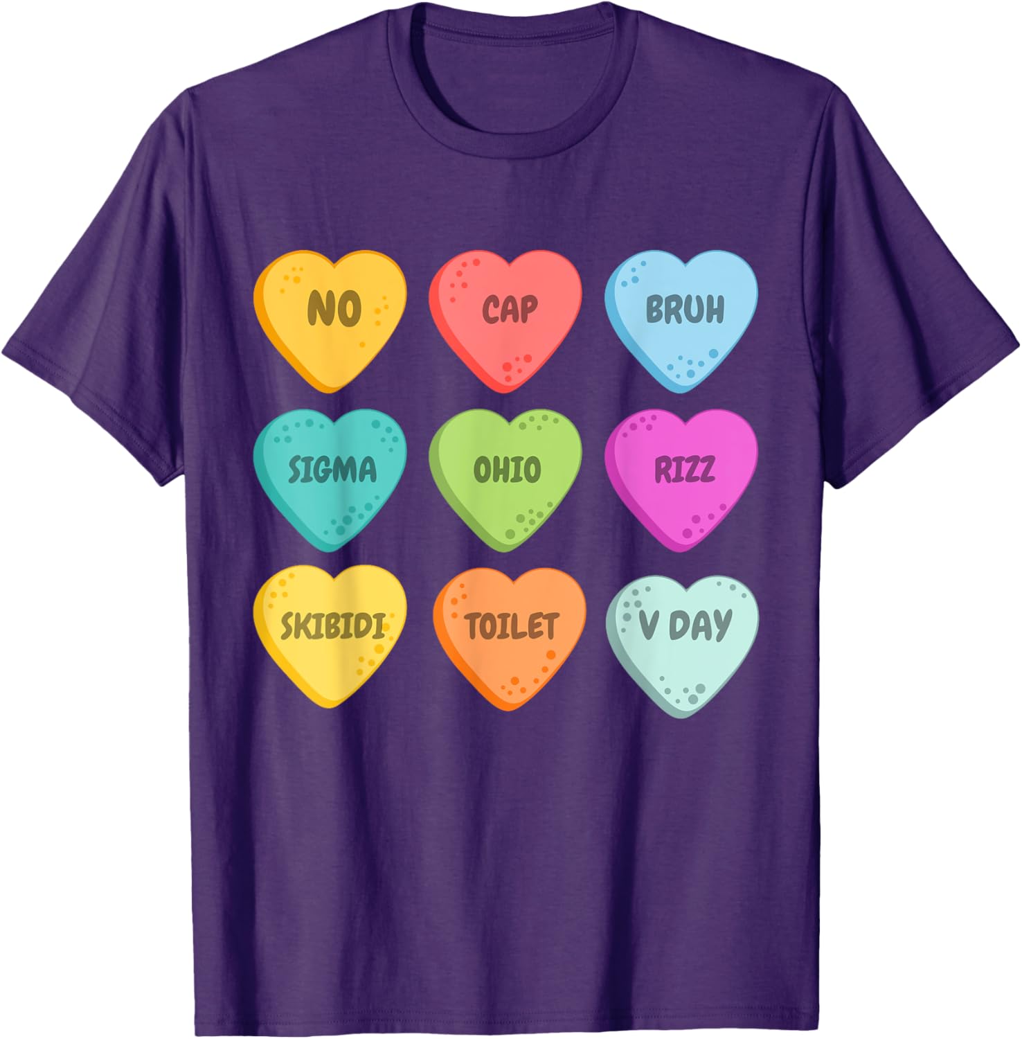 Skibidi Valentine's Day Rizz Candy Heart T-Shirt for Groovy Love Vibes - 10