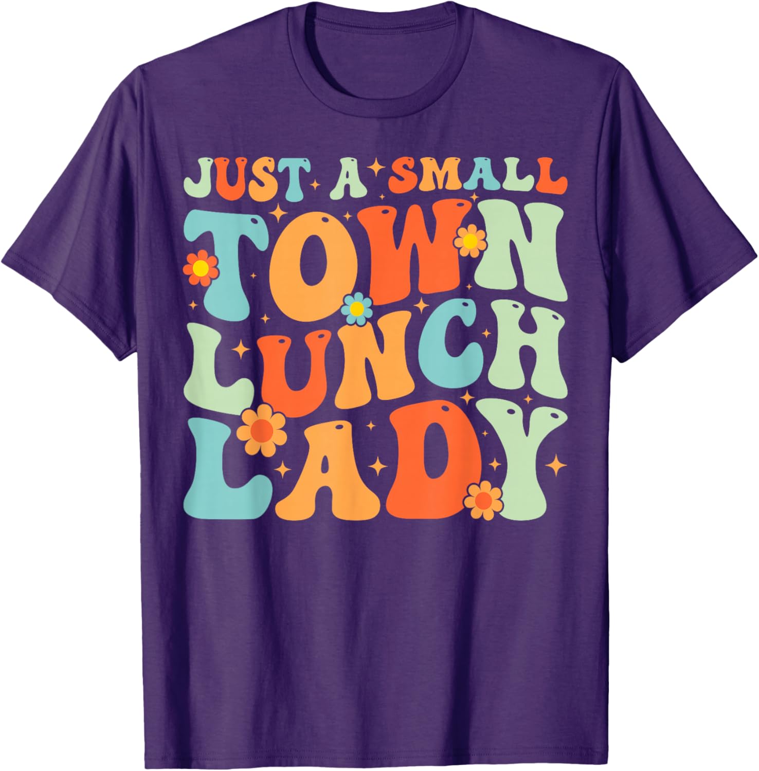 Groovy School Lunch Lady T-Shirt for Proud Small Town Lunch Ladies - 8