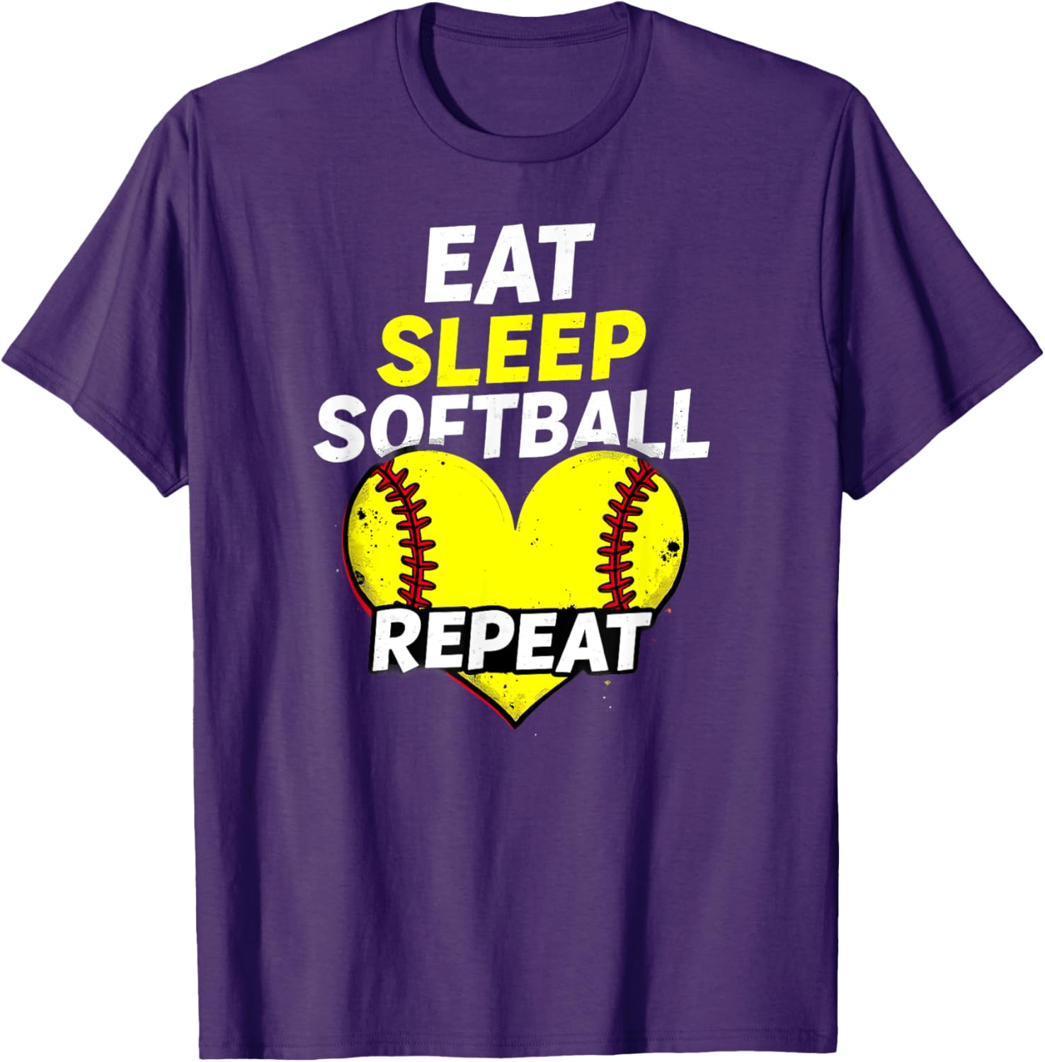 Eat Sleep Softball Repeat Girls T-Shirt Fun Sports Apparel for Fans - 17