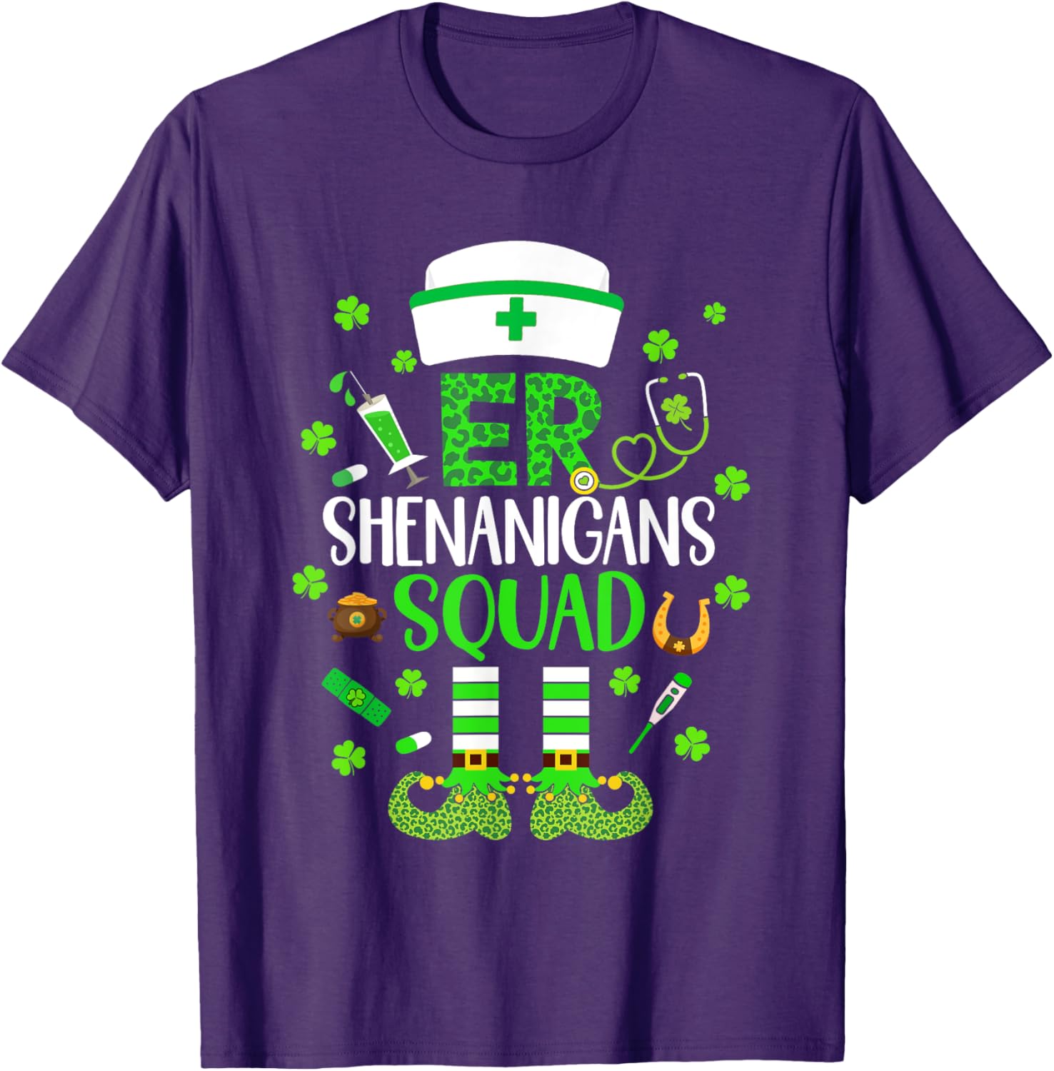 ER Nurse Shenanigans Squad St Patricks Day T-Shirt for Fun Emergencies - 10