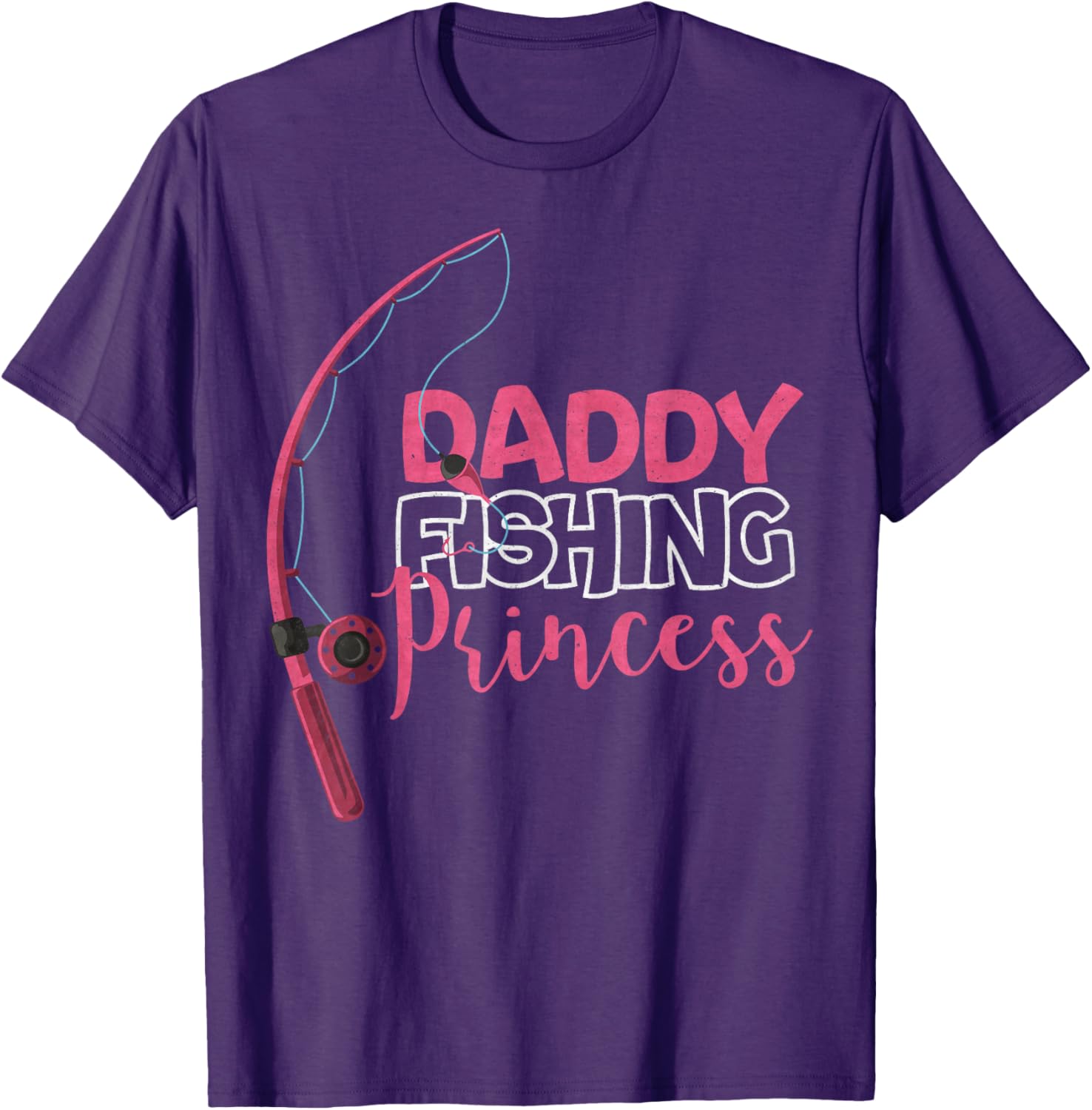 Funny Daddy's Fishing Princess T-Shirt for Girls - Cute Kids Apparel - 14