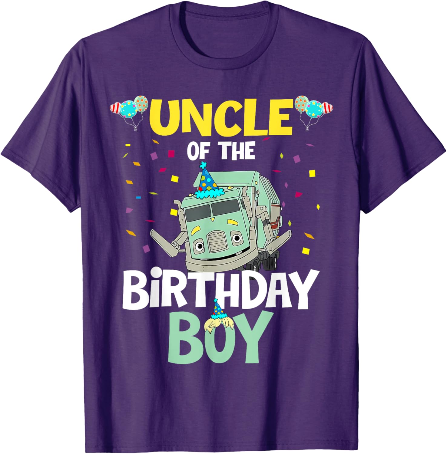 Uncle of the Birthday Boy Garbage Truck T-Shirt Fun Recycling Gift - 1
