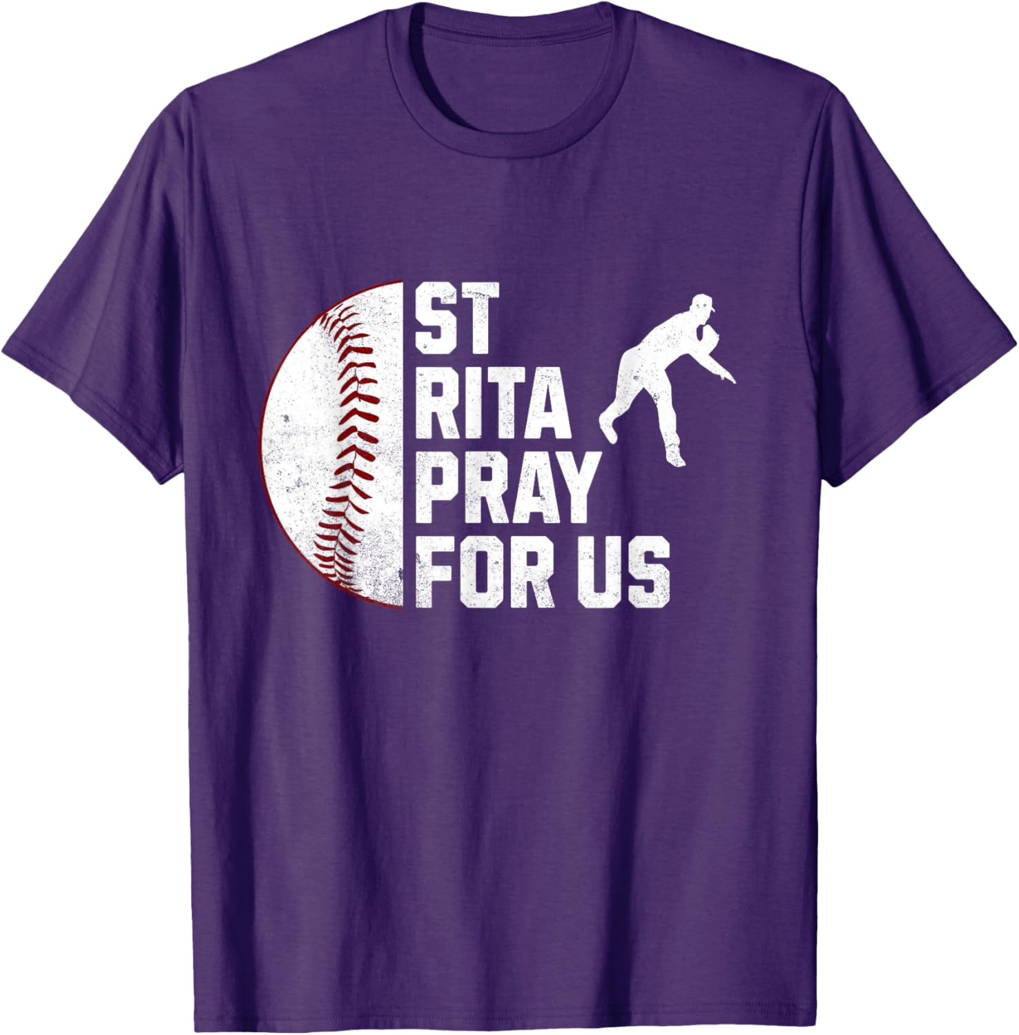 St Rita of Cascia Baseball Pitcher Patron Saint T-Shirt for Prayer Warriors - 9